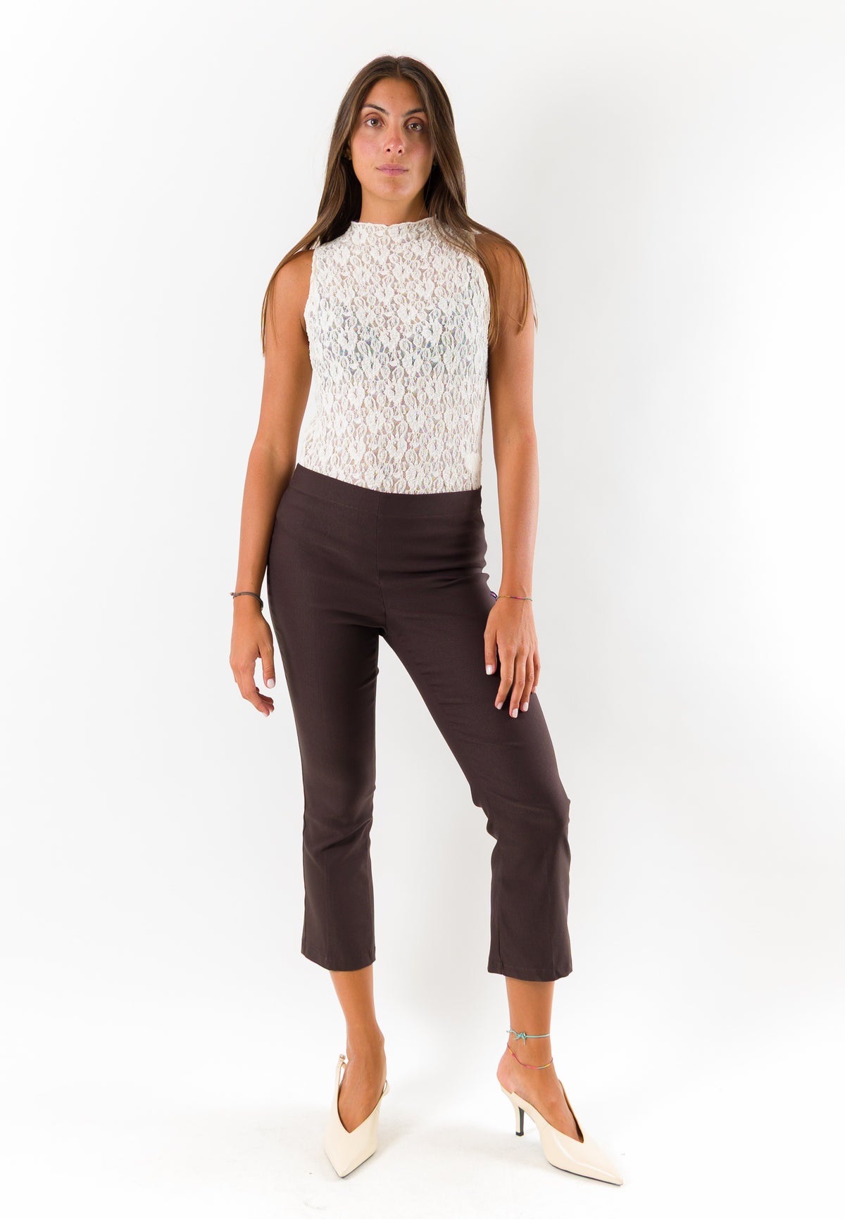 Pantaloni donna cropped elasticizzati AI26665