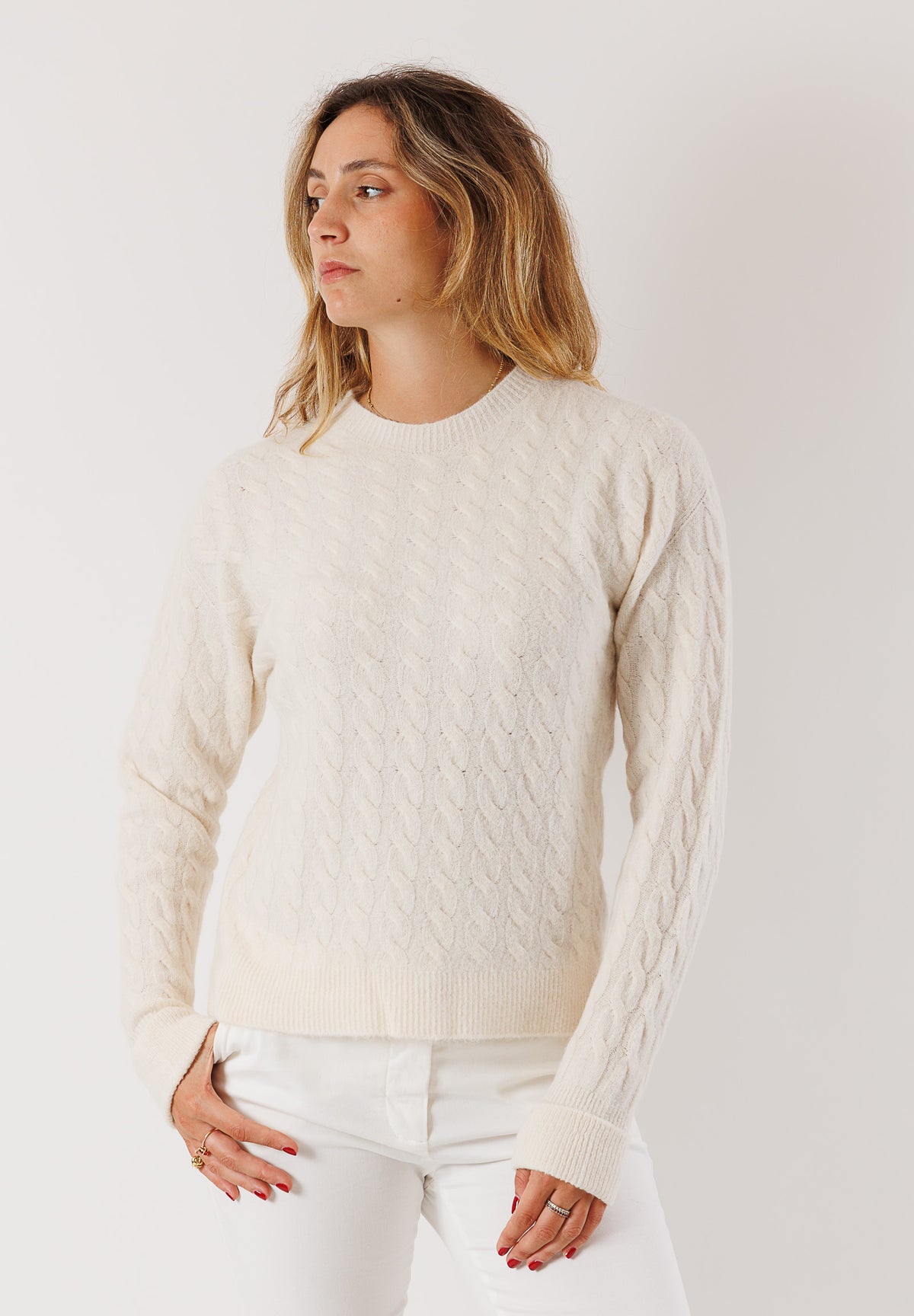 Maglione girocollo misto lana e mohair 3M0885C