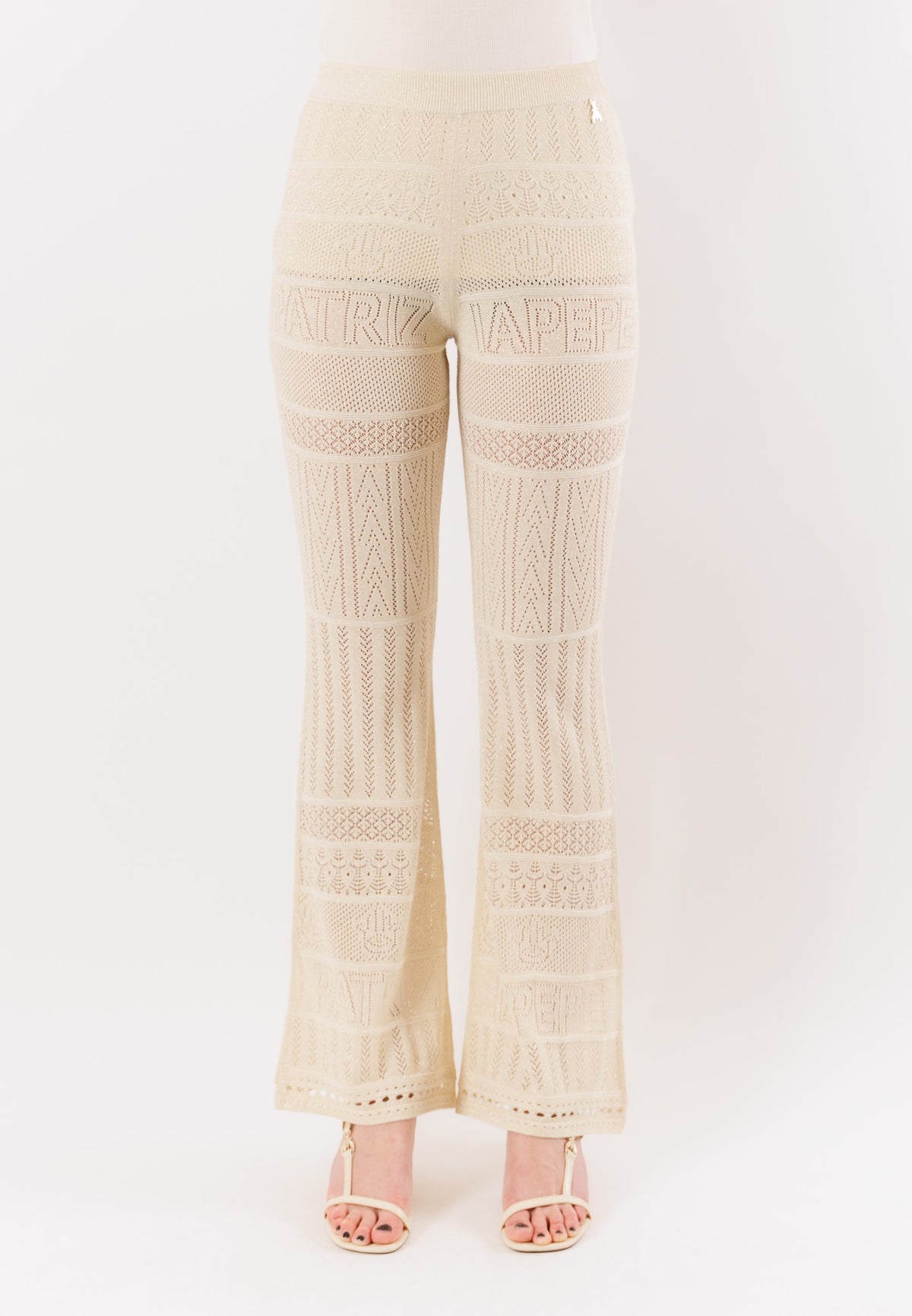 PATRIZIA PEPE Women's summer cream lurex trousers