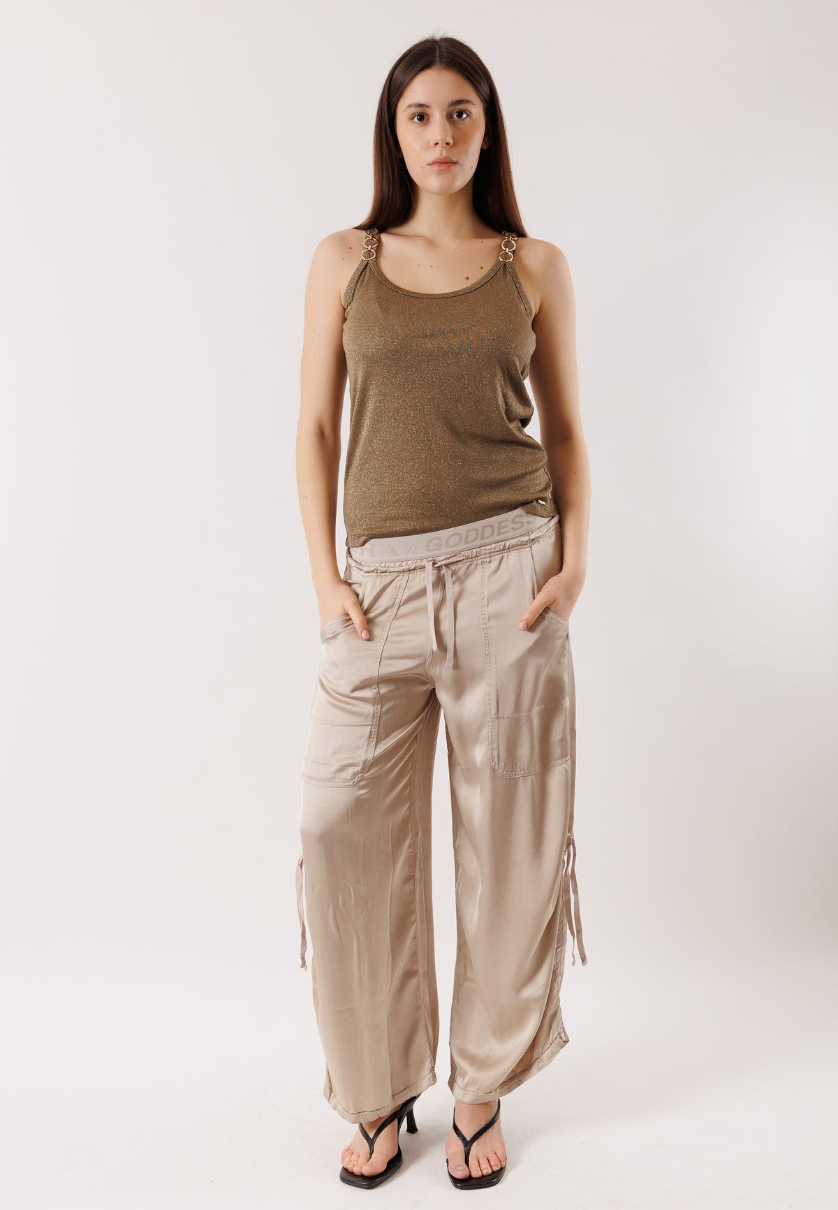 Pantaloni leggeri con coulisse D42125