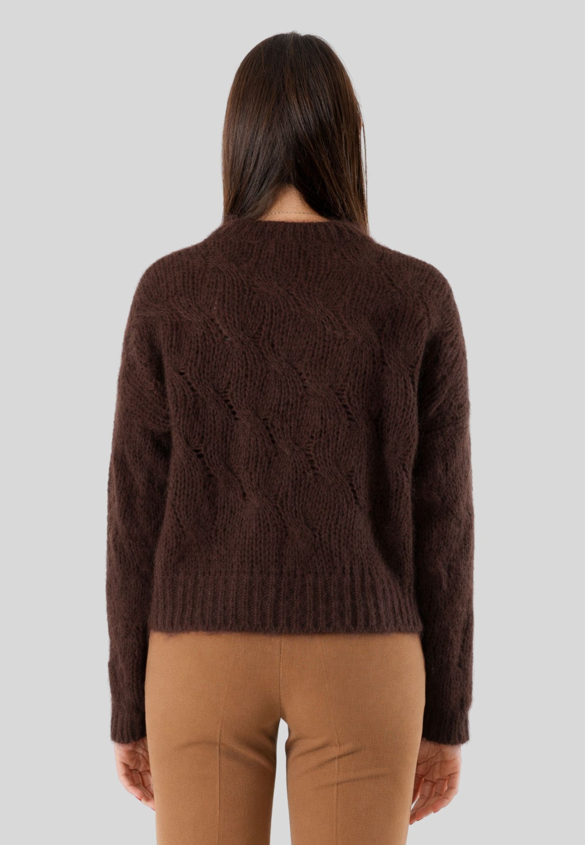 Maglia girocollo con trecce 3M0893CN