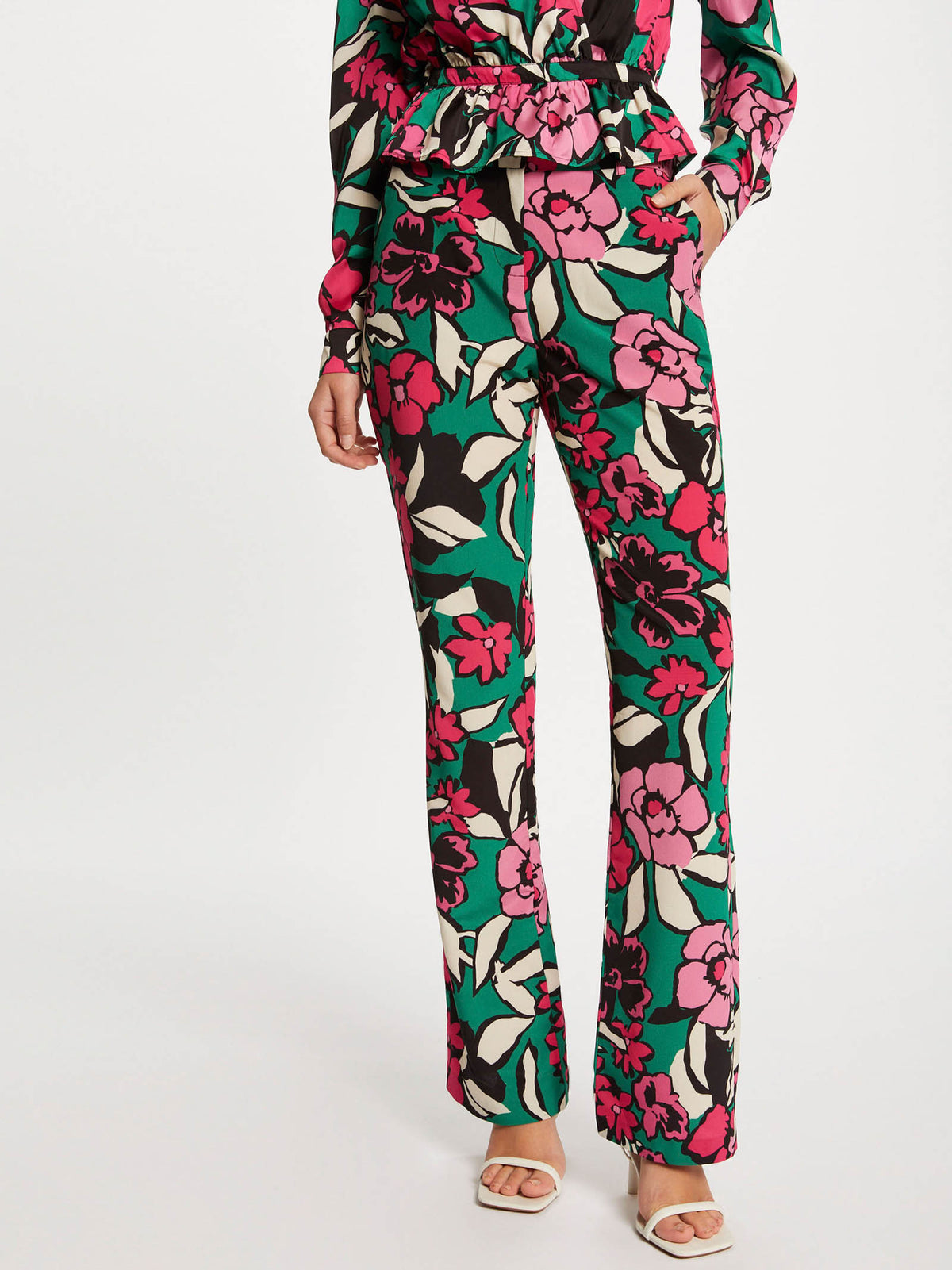 Pantaloni dritti con stampa floreale PONMI.F
