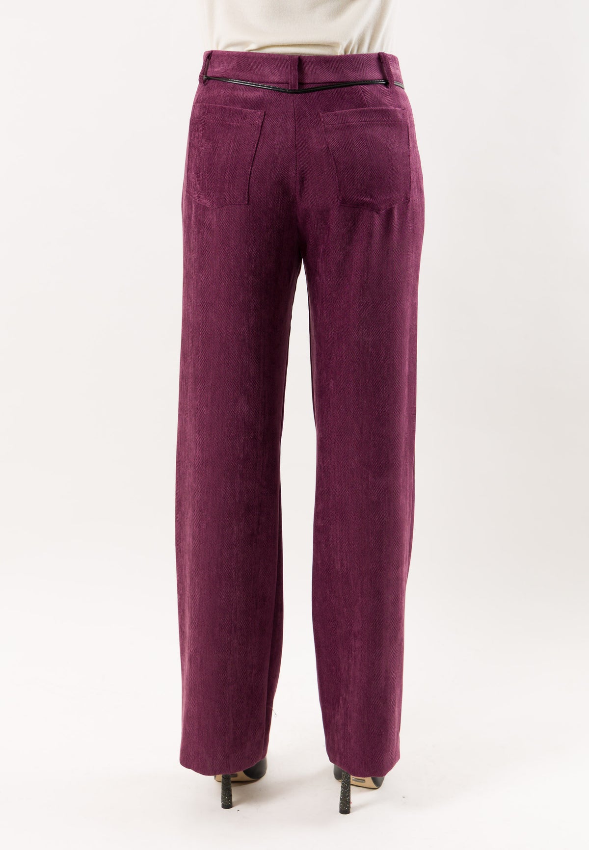 Mesange AI26620 pantaloni dritti con cintura