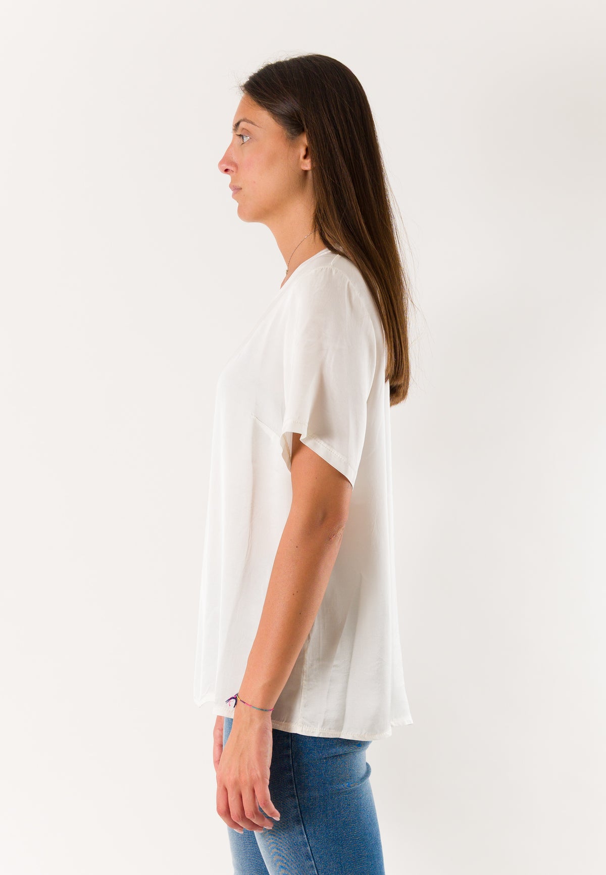 t-shirt a mezze maniche in raso 424219