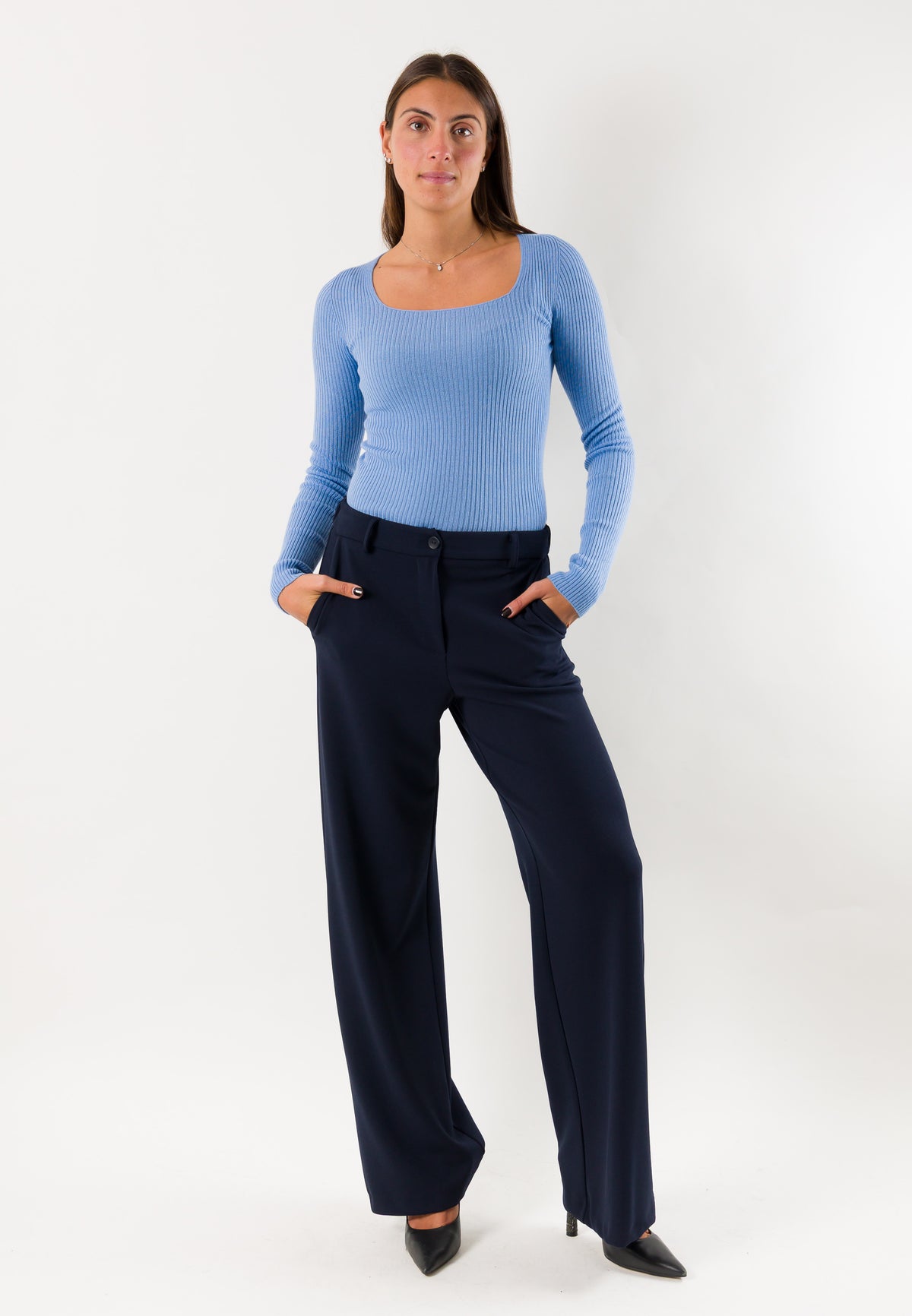 Mesange AI26698 pantaloni palazzo sartoriali