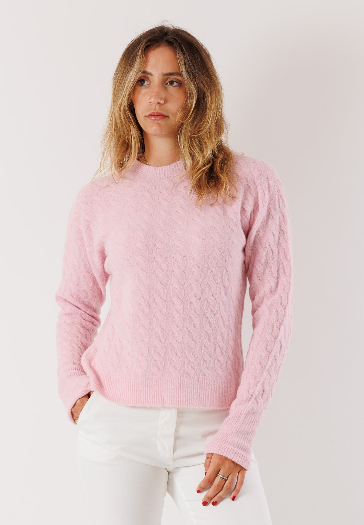 Maglione girocollo misto lana e mohair 3M0885C