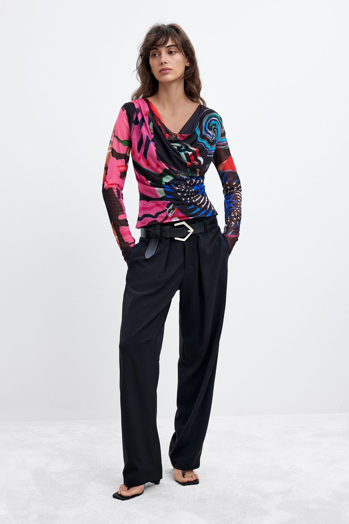 T-shirt in maglia stampata M. C. Lacroix 26WWTK119019