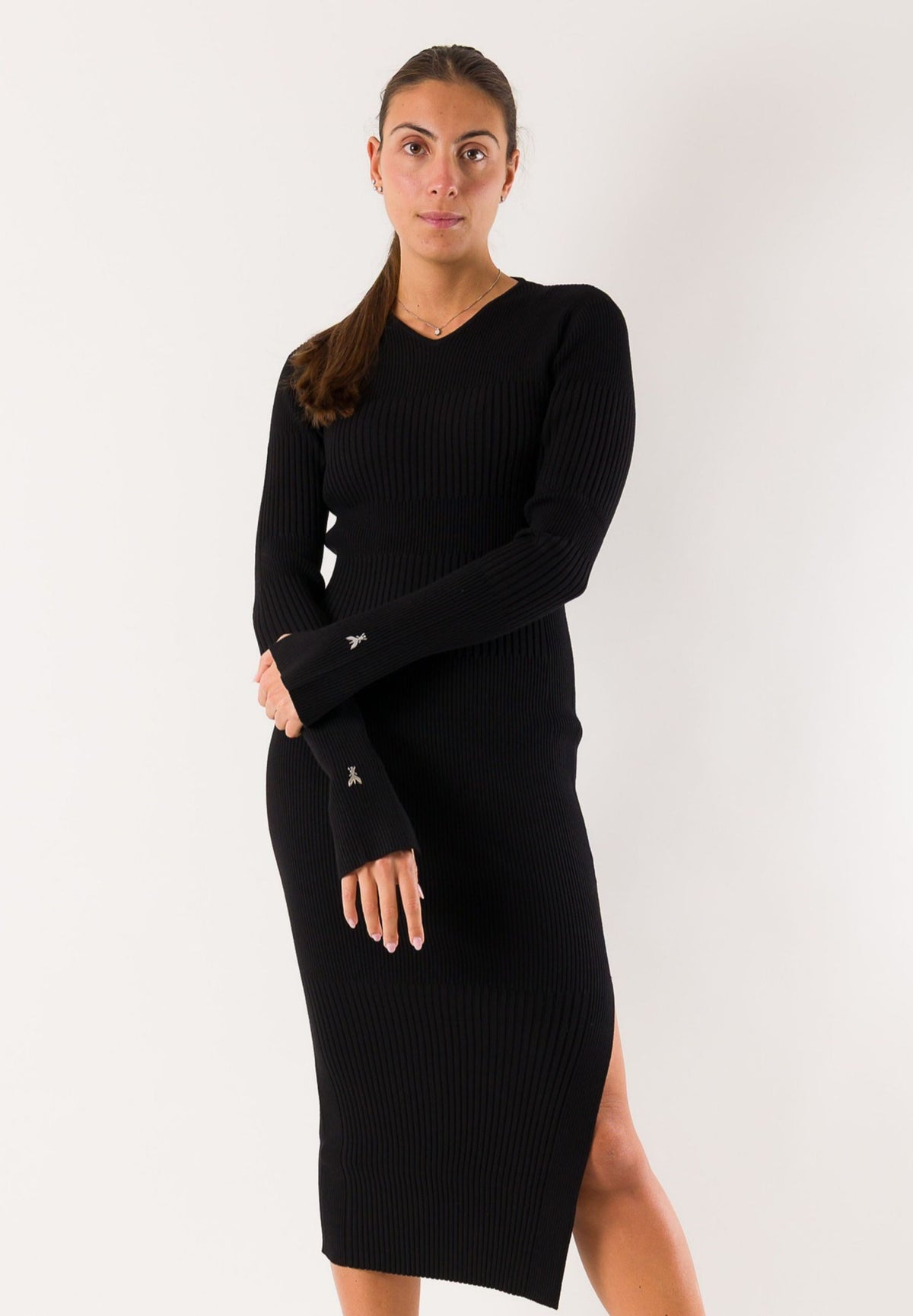 Patrizia Pepe 2A0044 abito midi costine