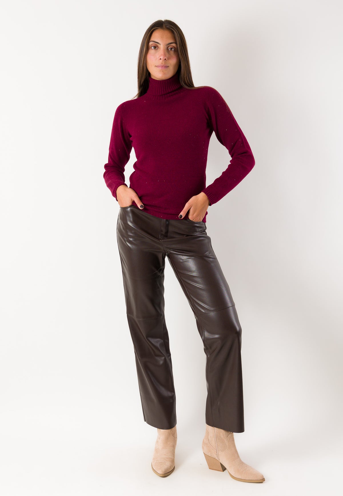 Pull dolcevita essenziale aderente 3M1747