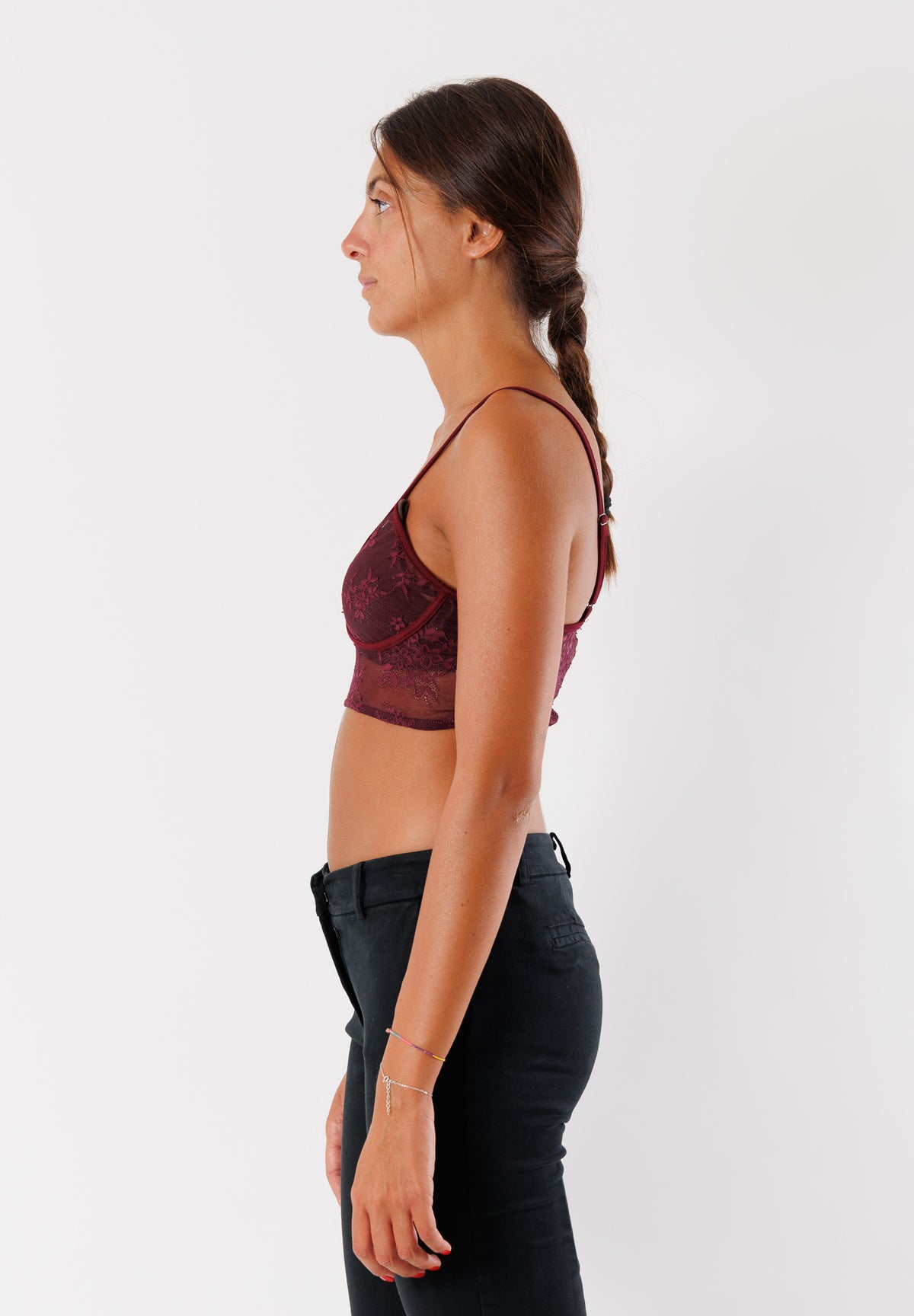 Top in pizzo con spalline sottili MR5010C