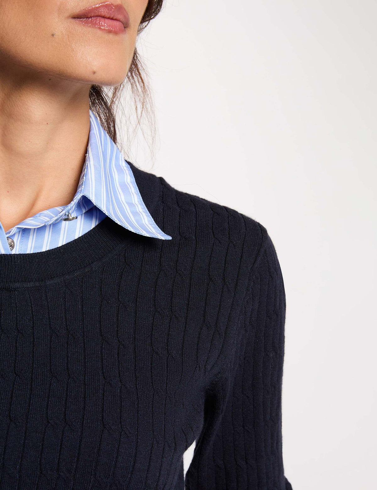 Morgan MBLUE maglia effetto camicia integrata