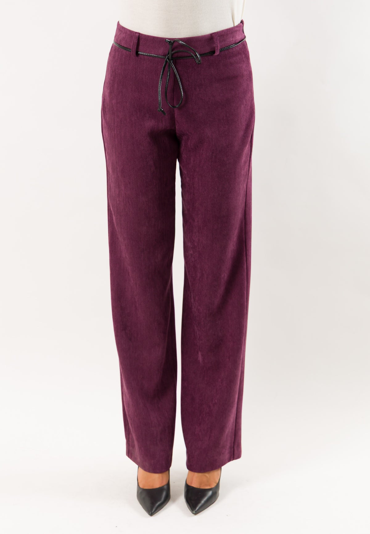 Mesange AI26616 pantaloni dritti con cintura