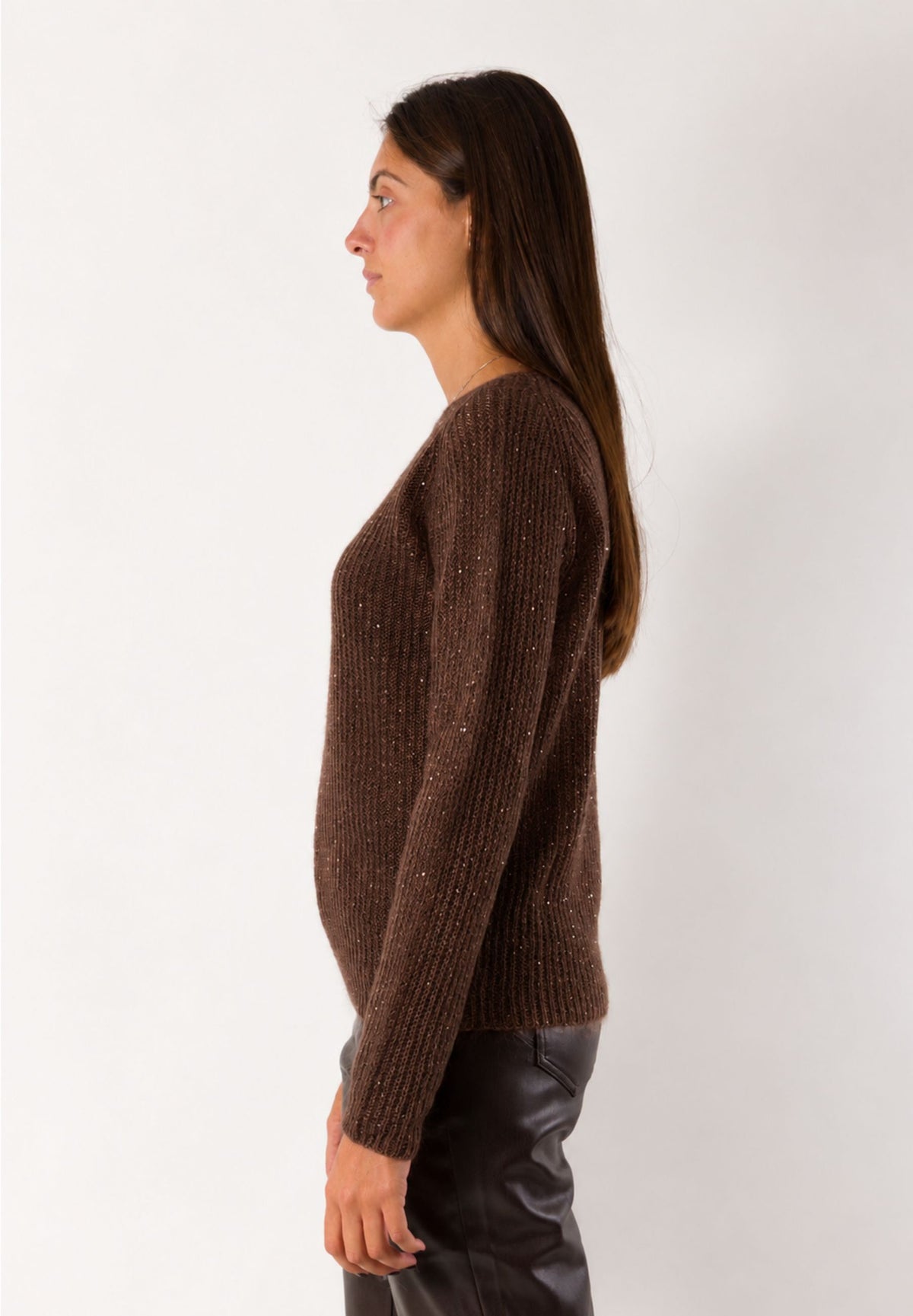 Maglia lurex girocollo a coste 3M1803