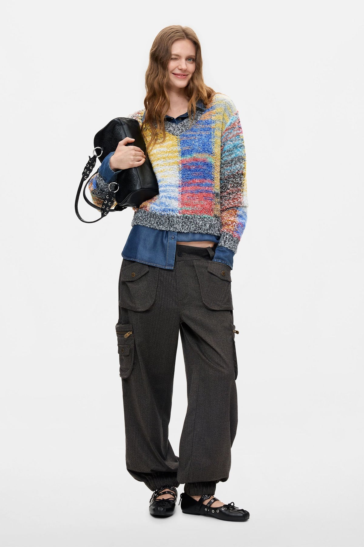 maglione cropped a maglia grossa 26WWJF253136