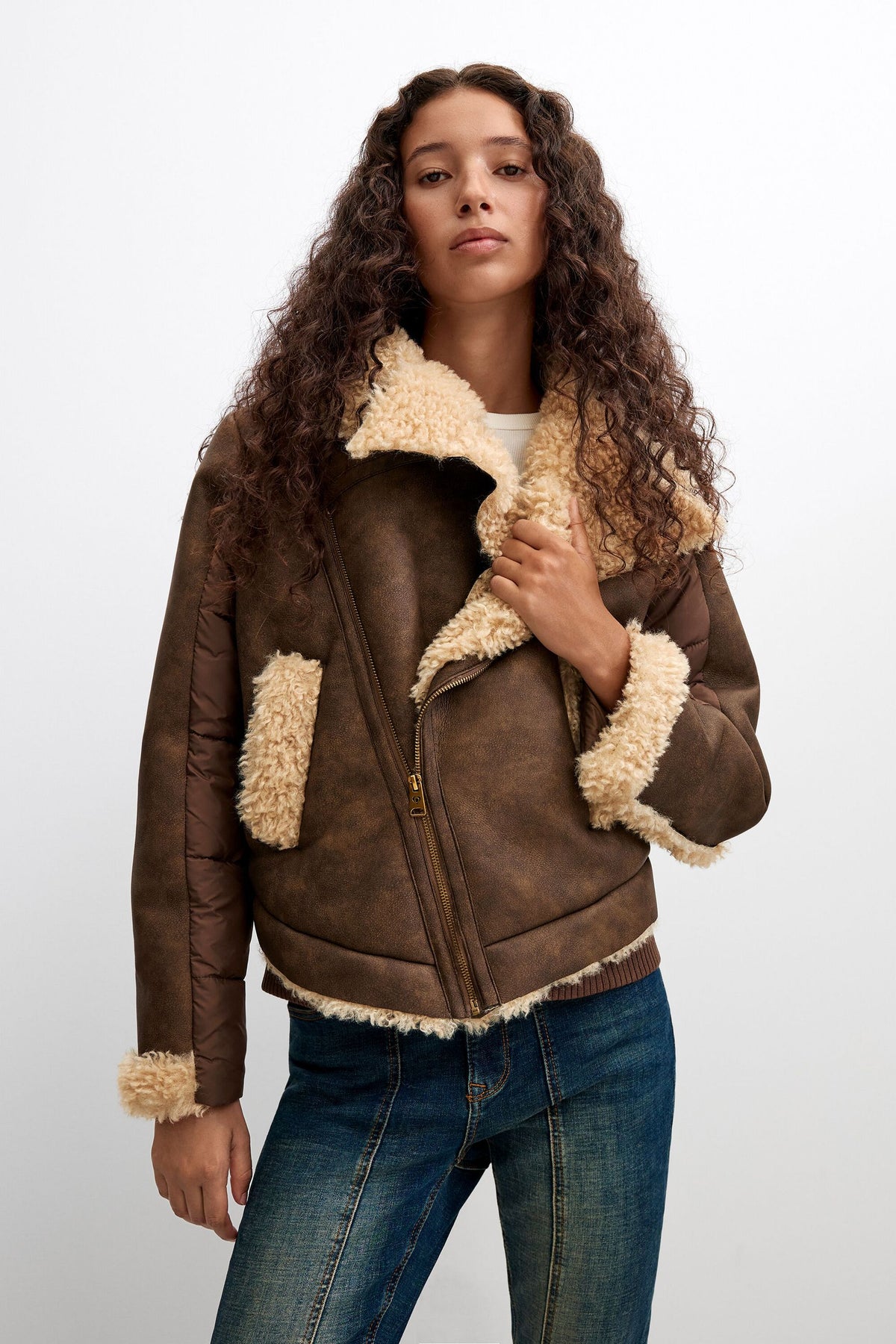 cappotto double face in pelliccia di agnellino 26WWEW596035