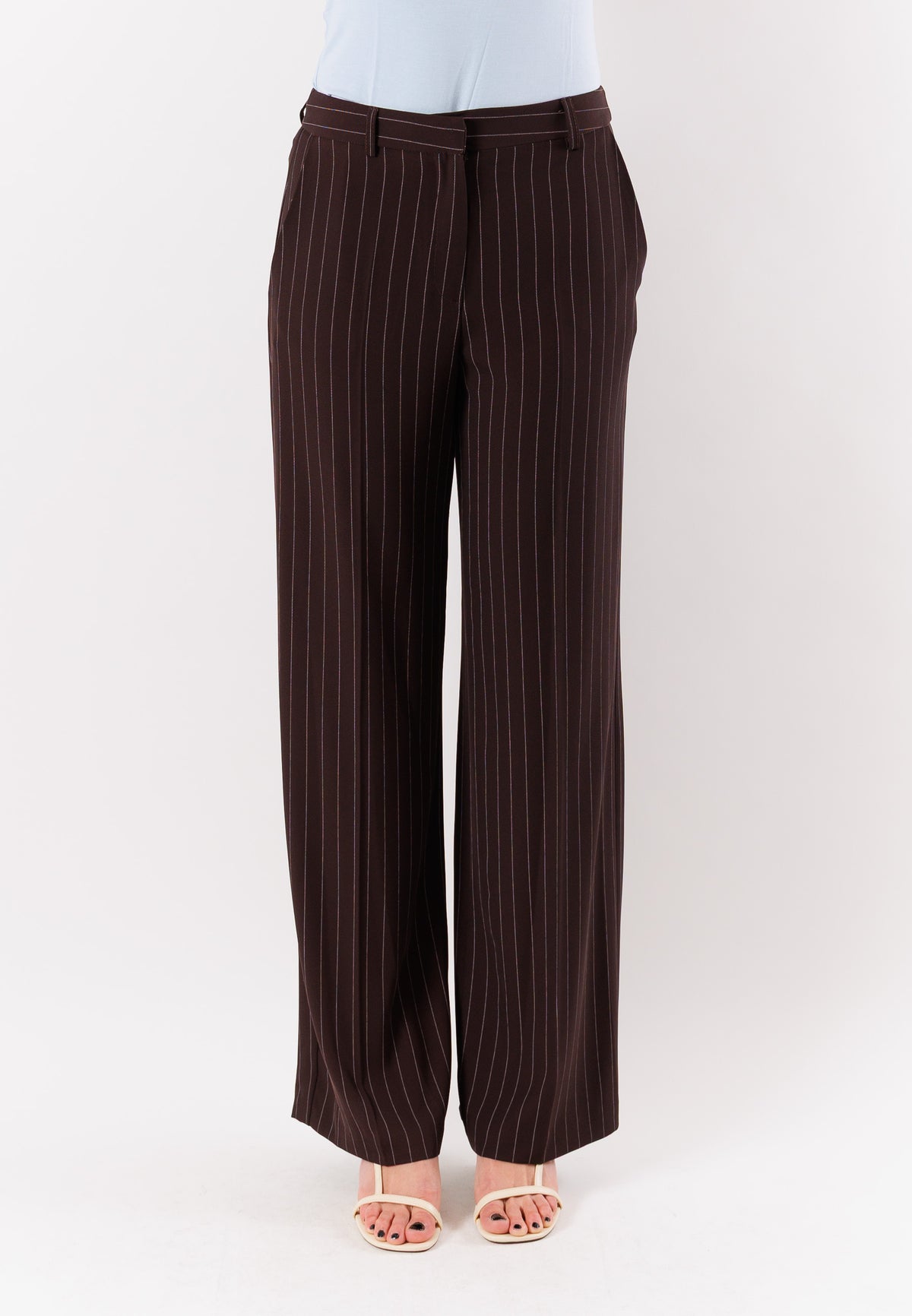 Pantalone gessato a gamba dritta PE26206