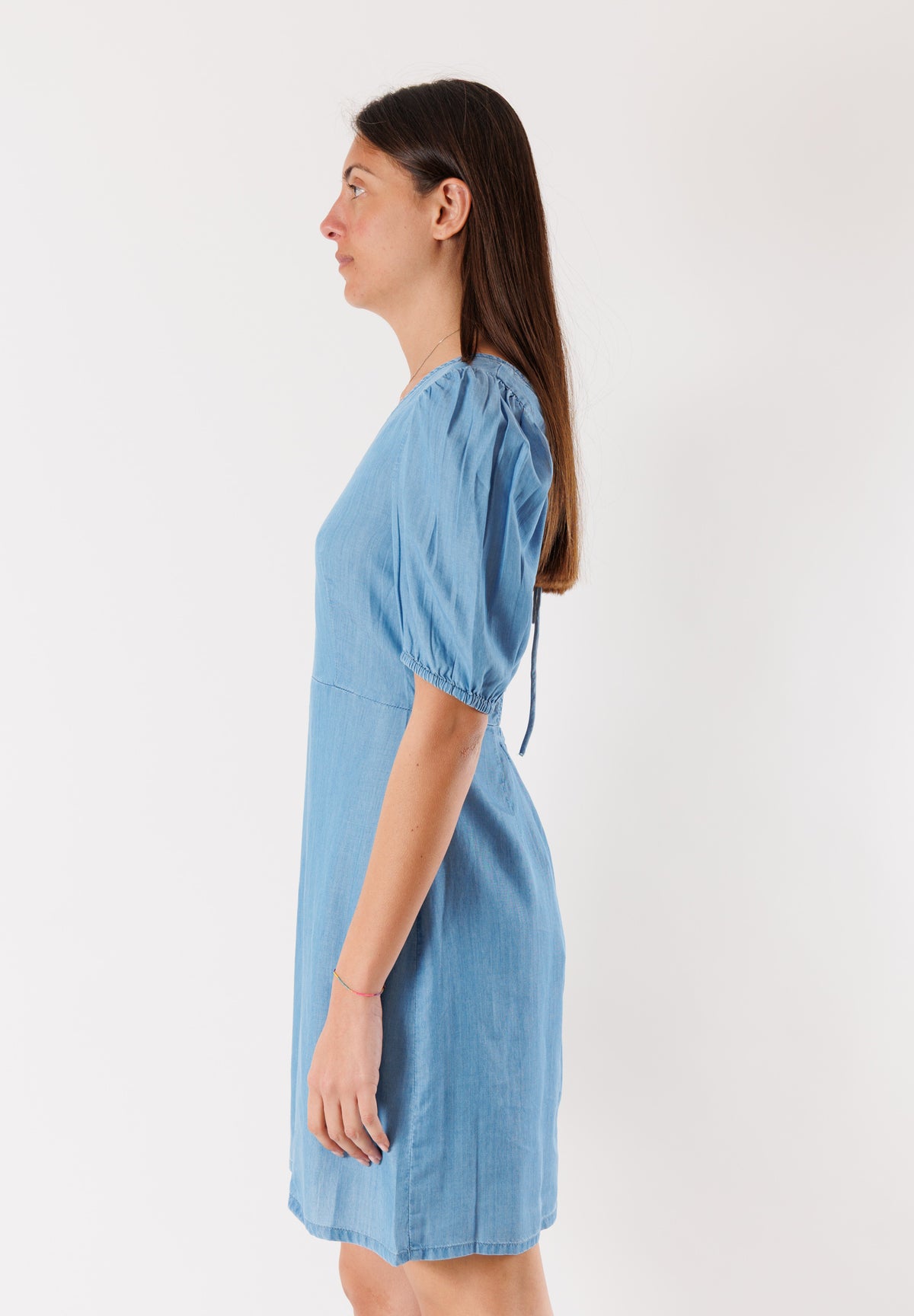 Abito in Tencel con Maniche a Palloncino Z616DE