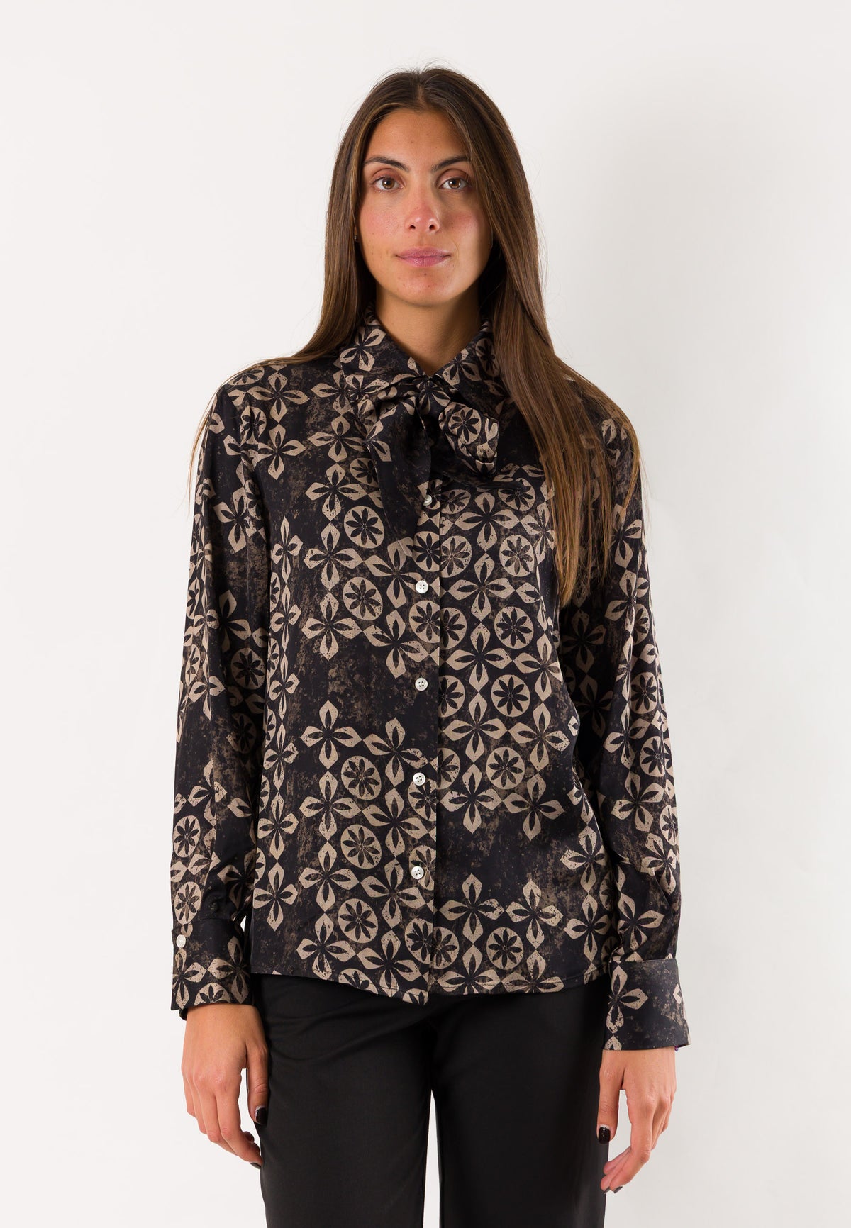 Mesange AI26798 camicia fantasia foulard