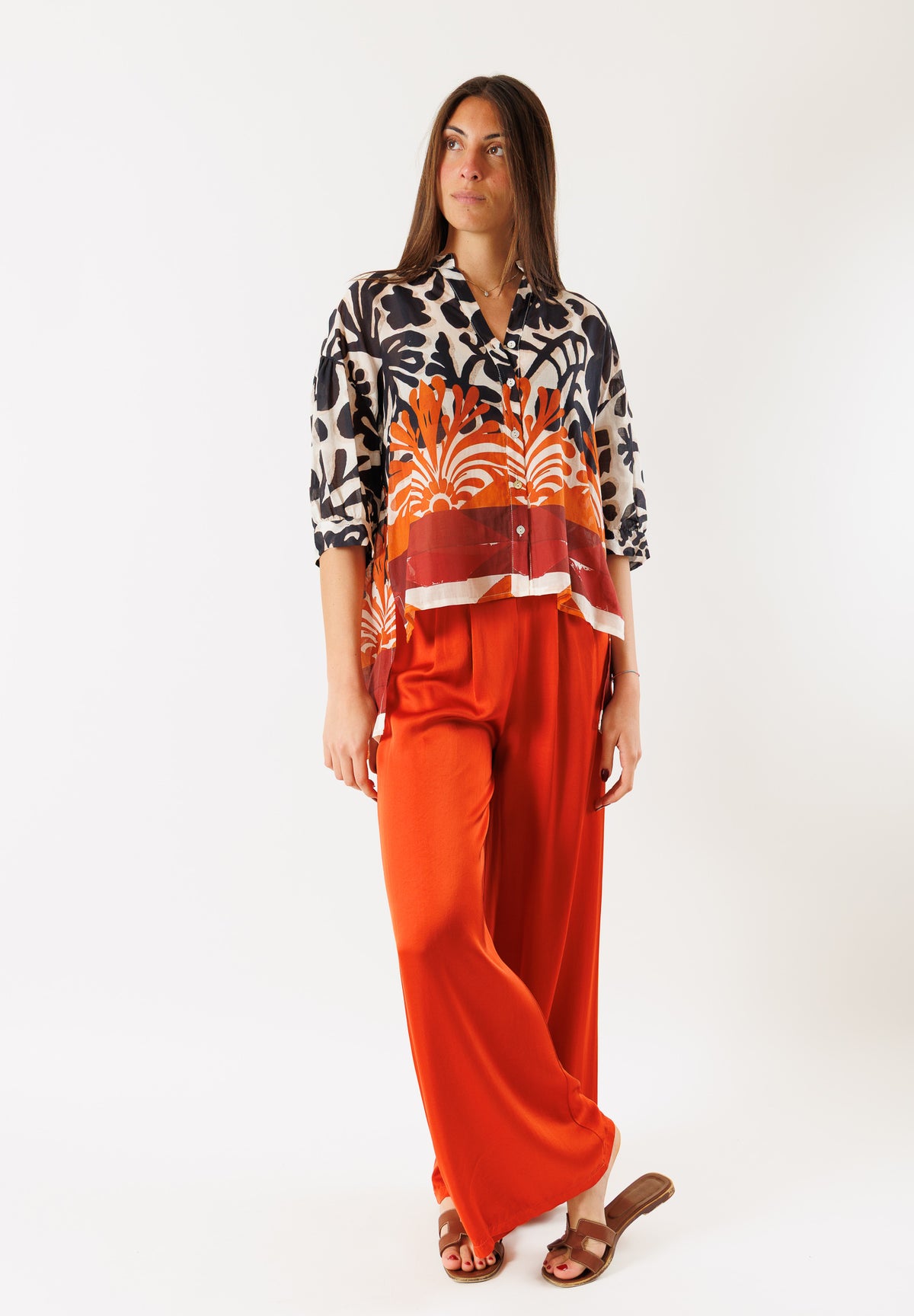 Pantaloni Ampi in raso 100% Viscosa BY08105