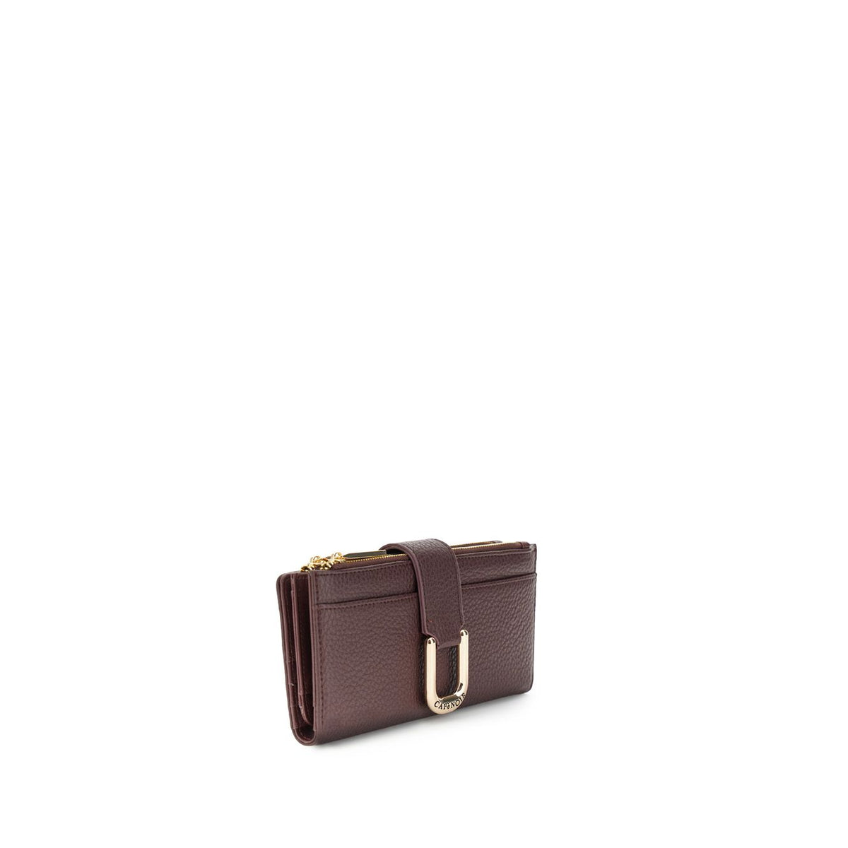 portafoglio grande con zip effetto pelle con grana bordeaux C4AD1106M012TGUT.MORO