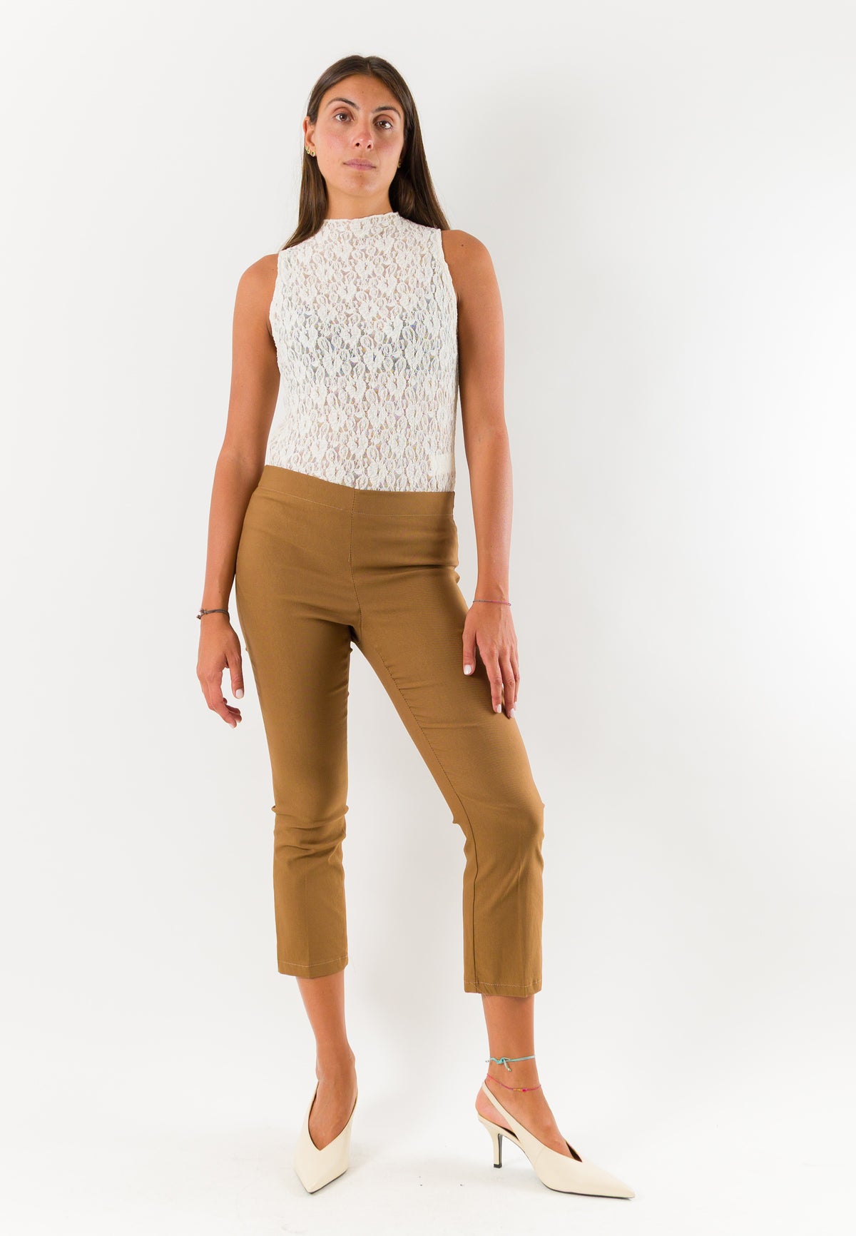 Pantaloni donna cropped elasticizzati AI26665