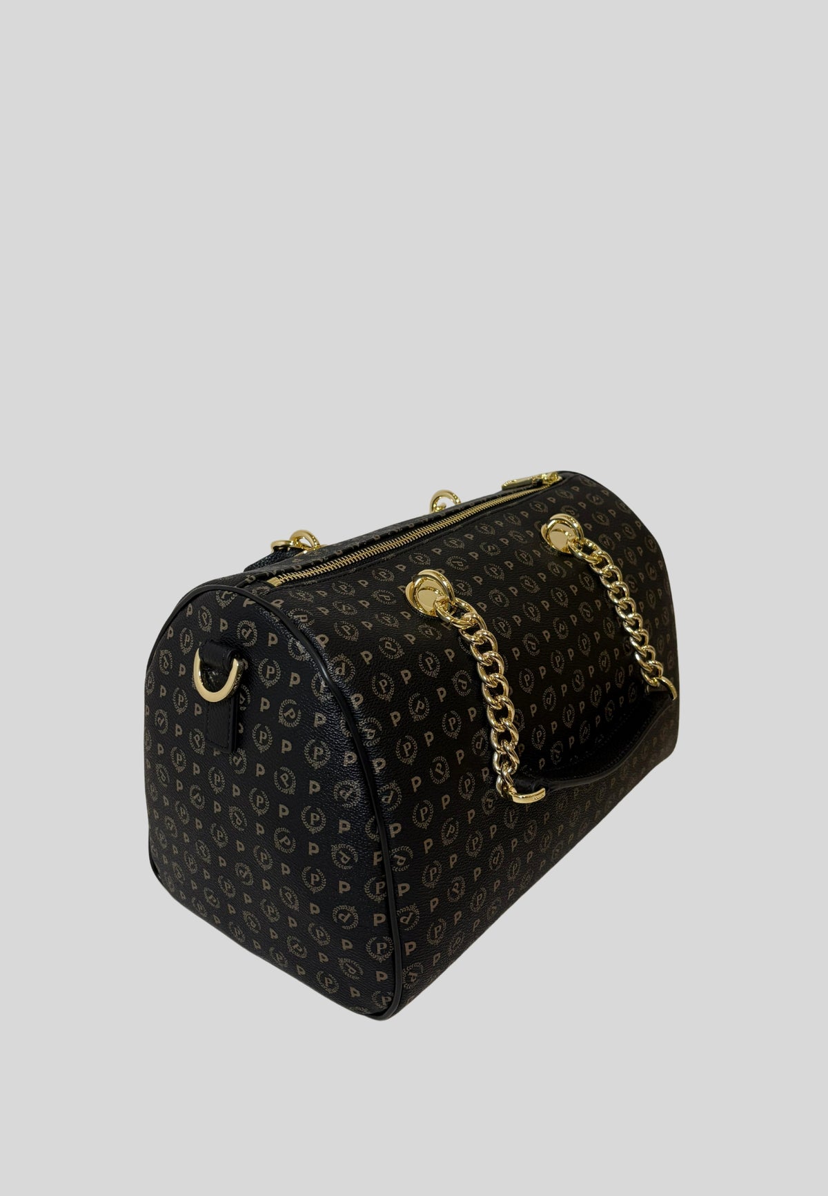 Borsa Pollini Heritage con monogramma all over e dettagli in metallo dorato TE8411PP02Q1100APVC NERO