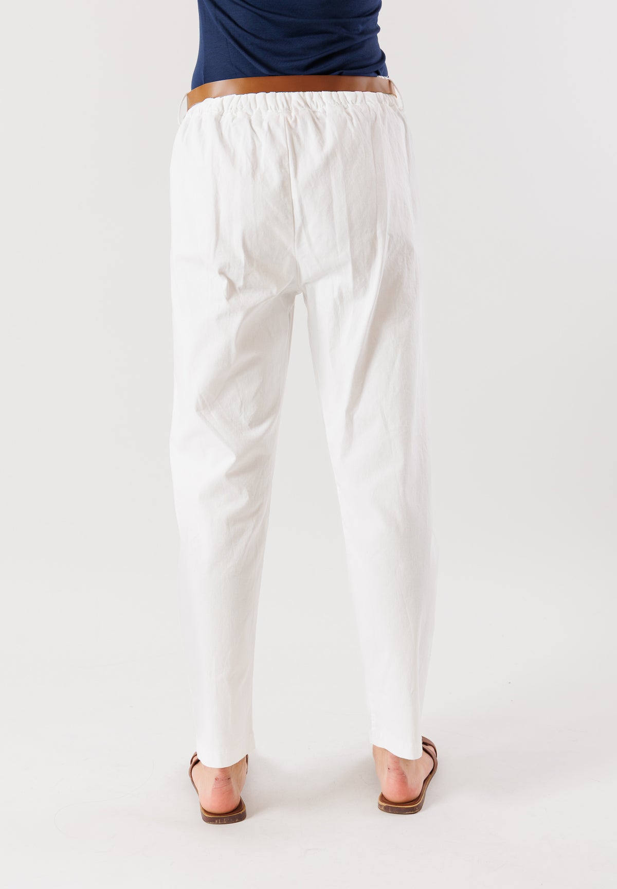 Pantaloni in cotone elasticizzato con cintura NH233