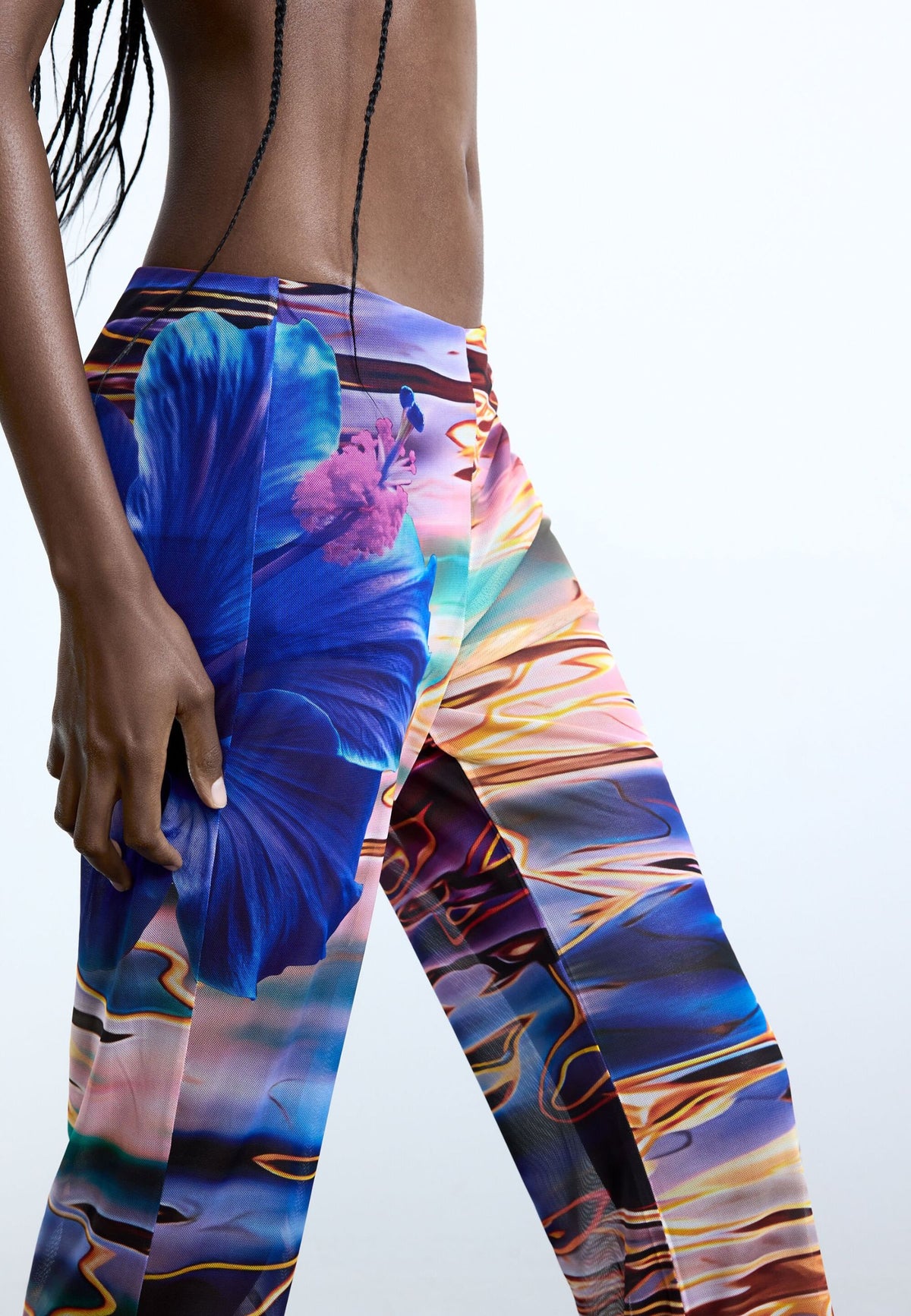 Pantalone fluido acquamarina 26SWPK08