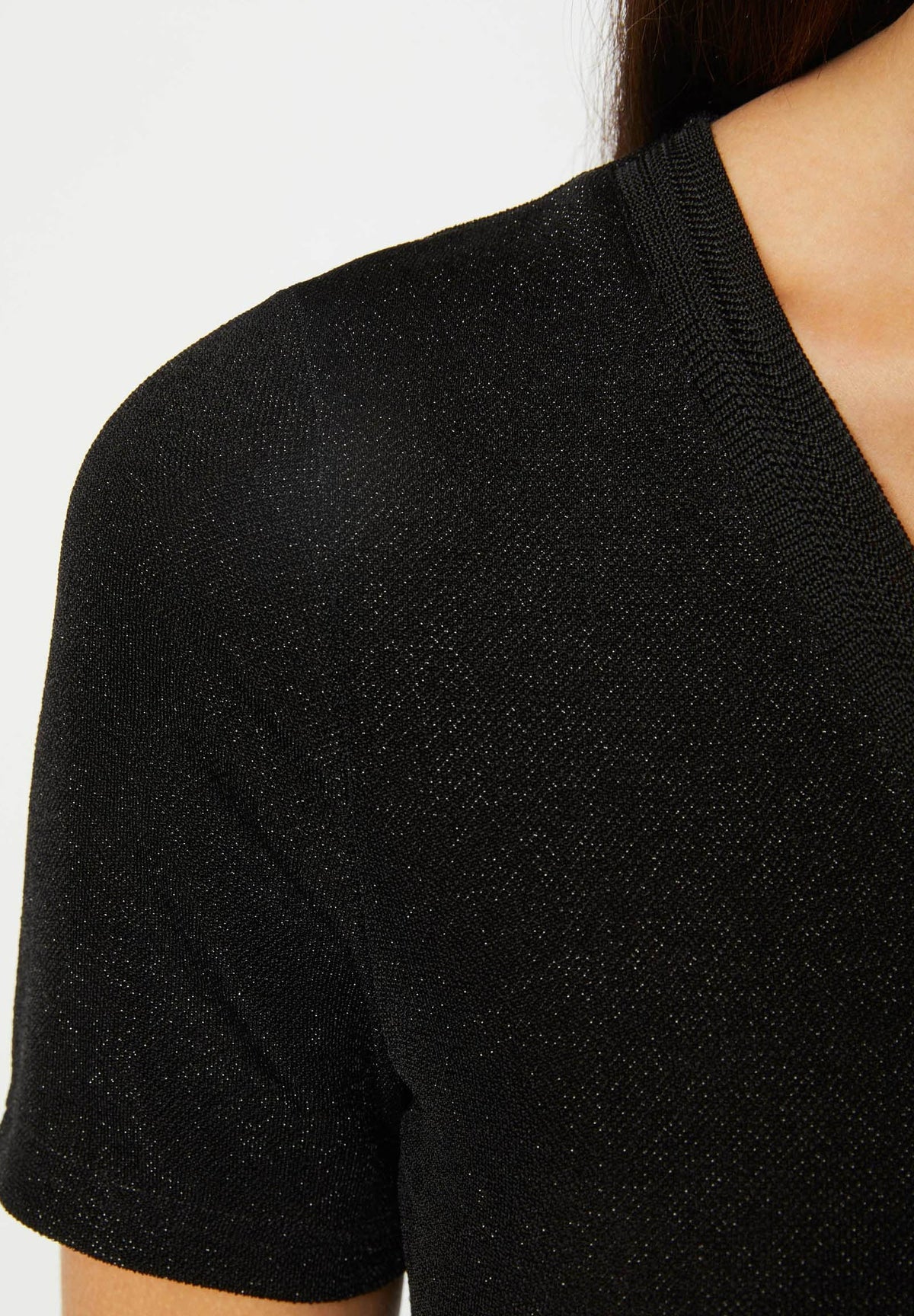 T-shirt scollo a V in lurex DIWI
