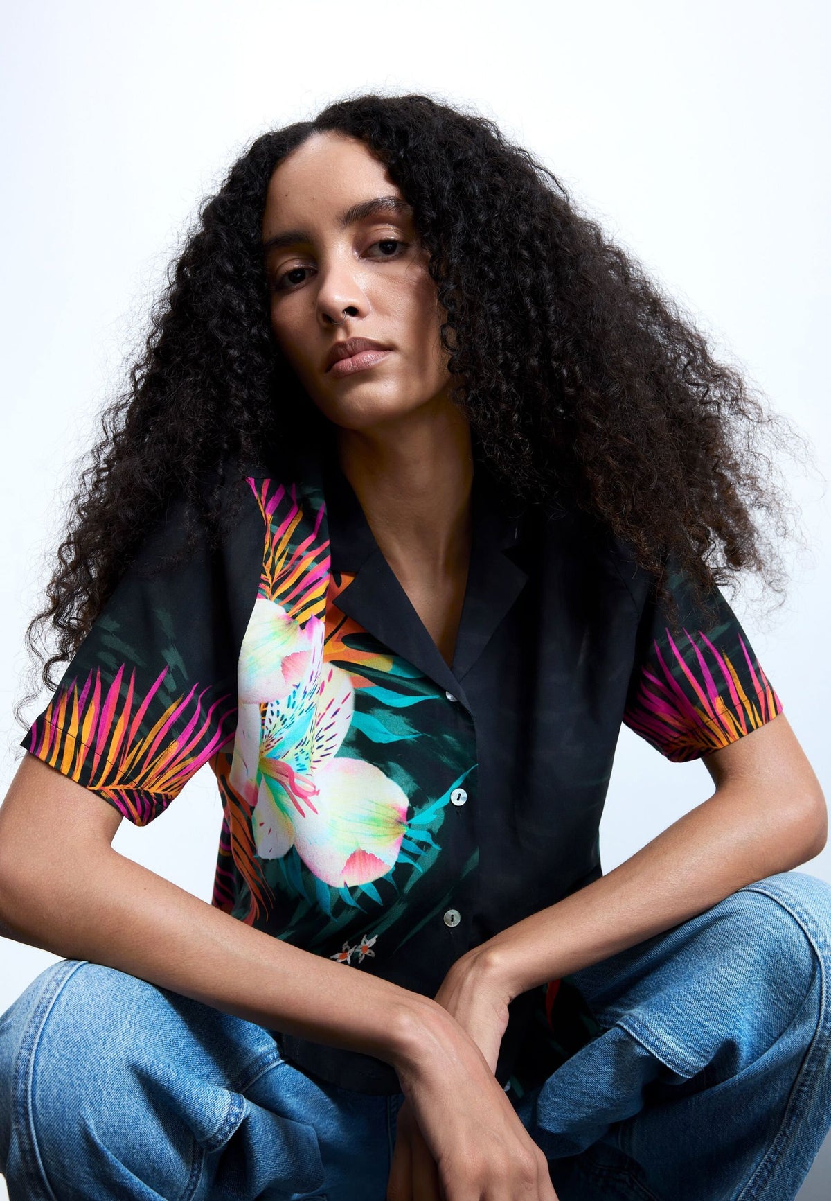 Camicia a maniche corte tropicale 26SWCW36