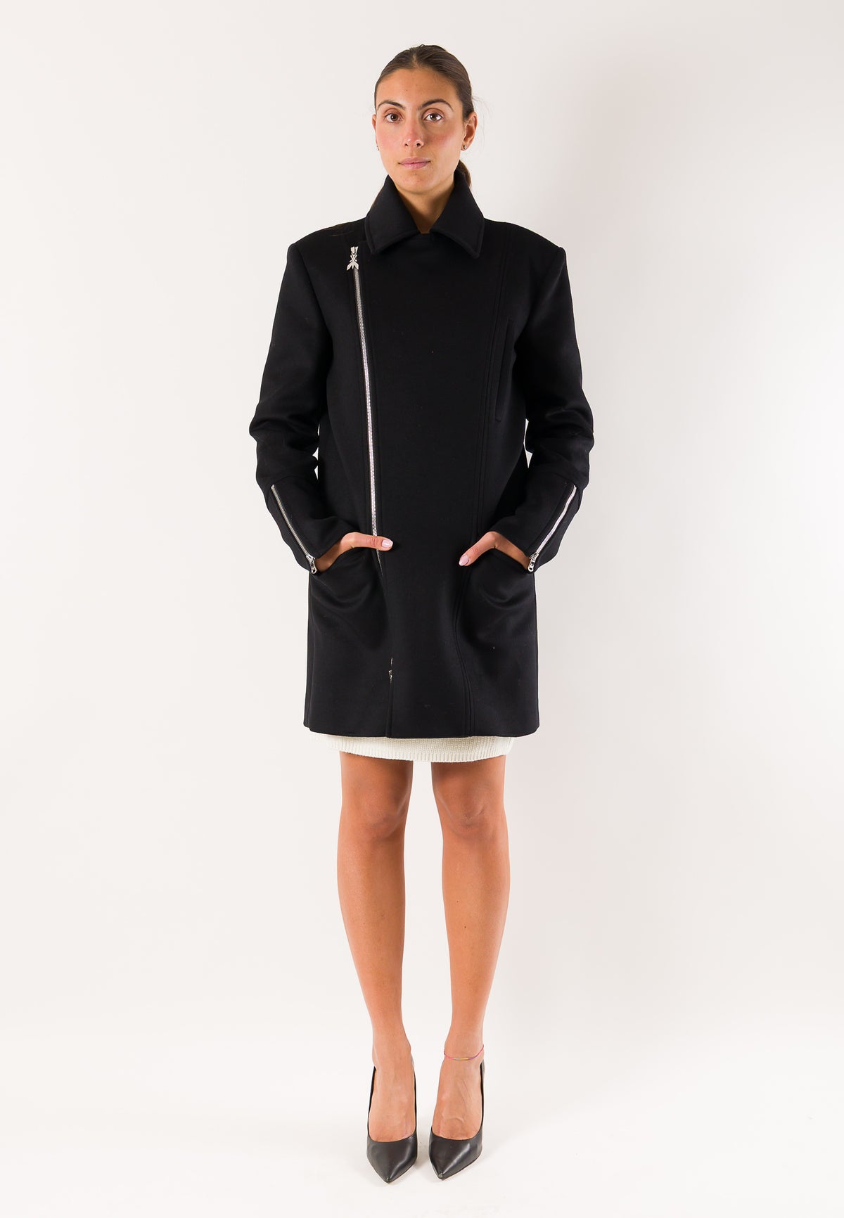 Patrizia Pepe 2O0226 cappotto zip asimmetrica