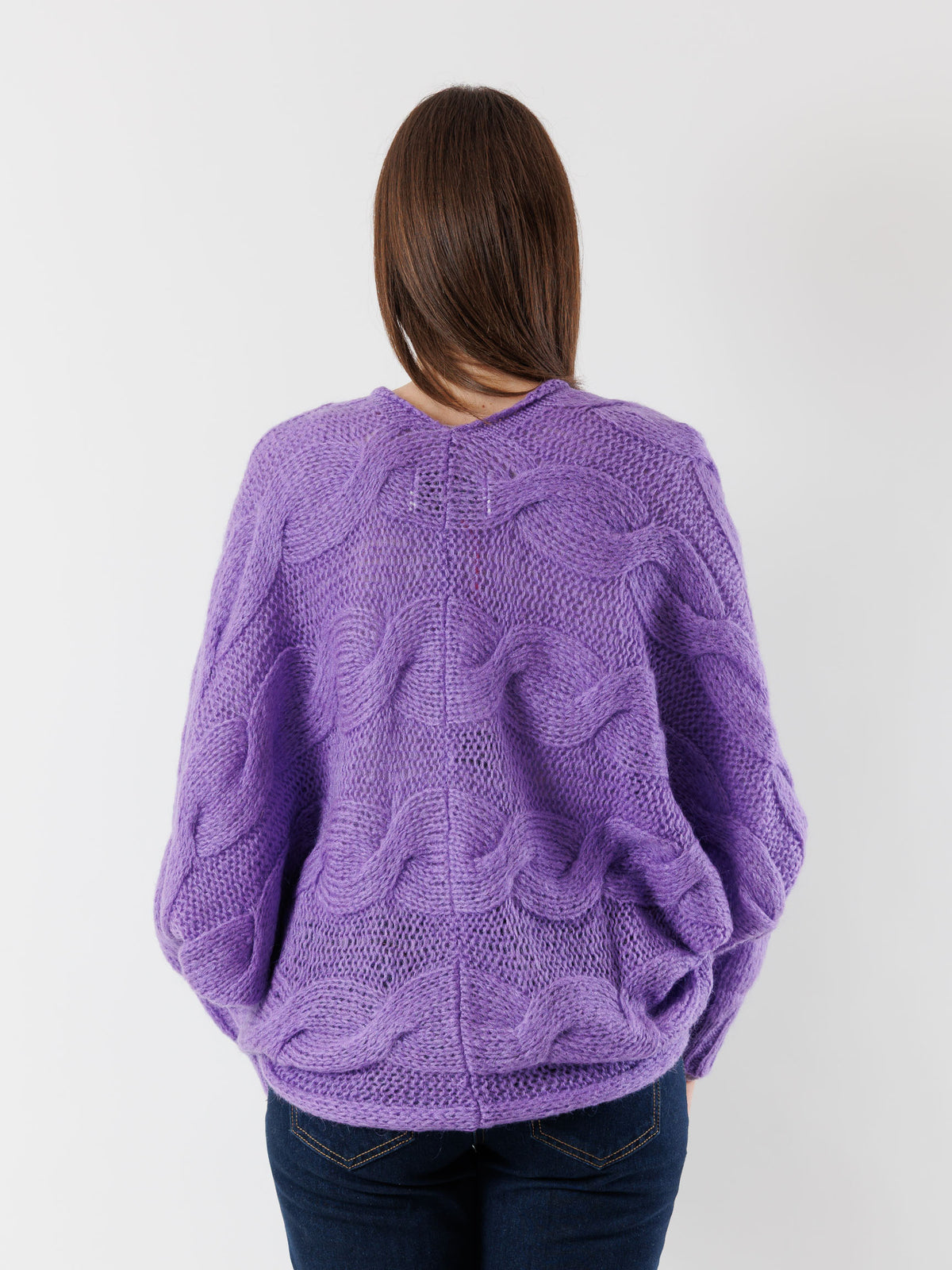 Cardigan kimono con treccioni oversize BY09050
