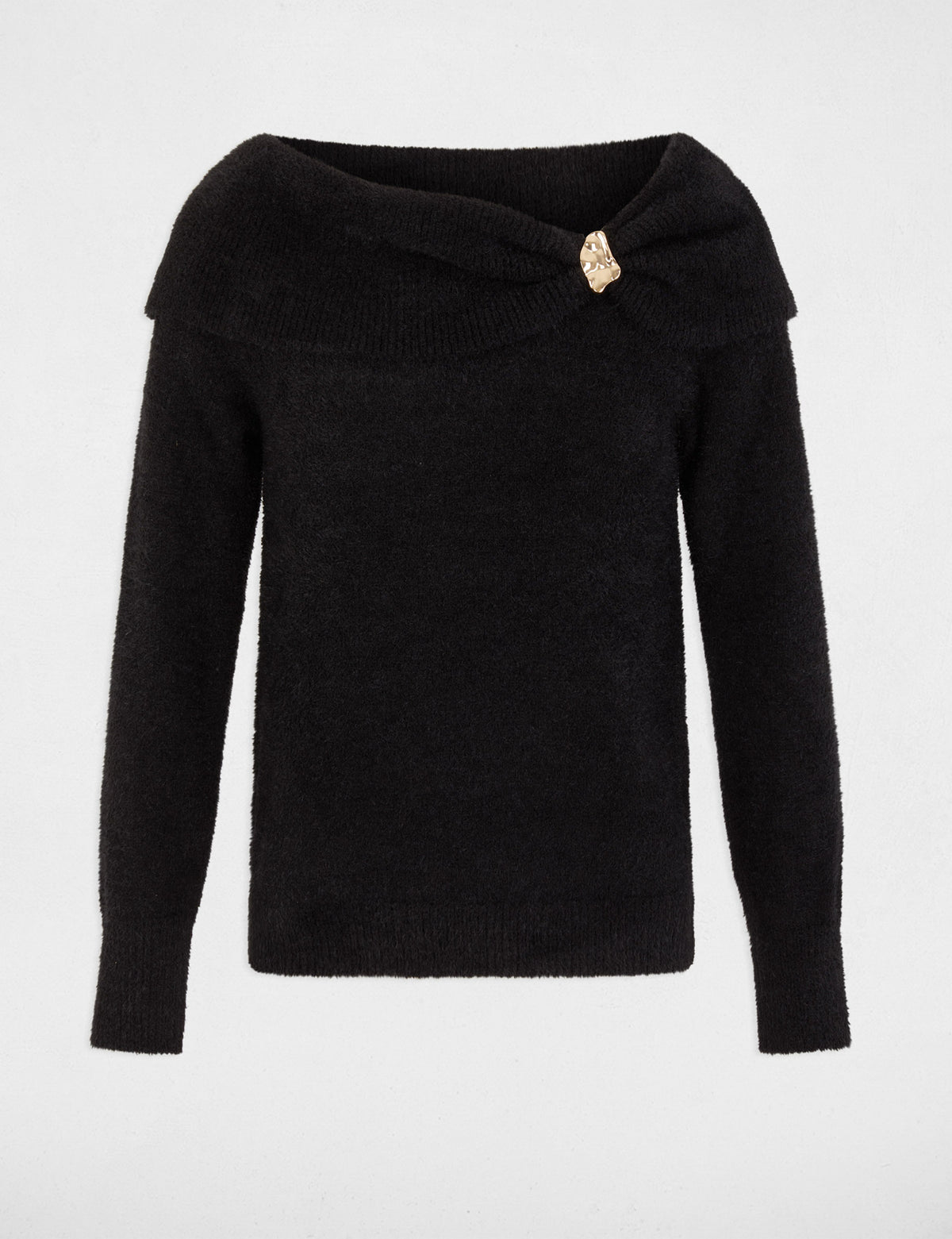 Morgan MBOSCO maglia scollo bardot gioiello