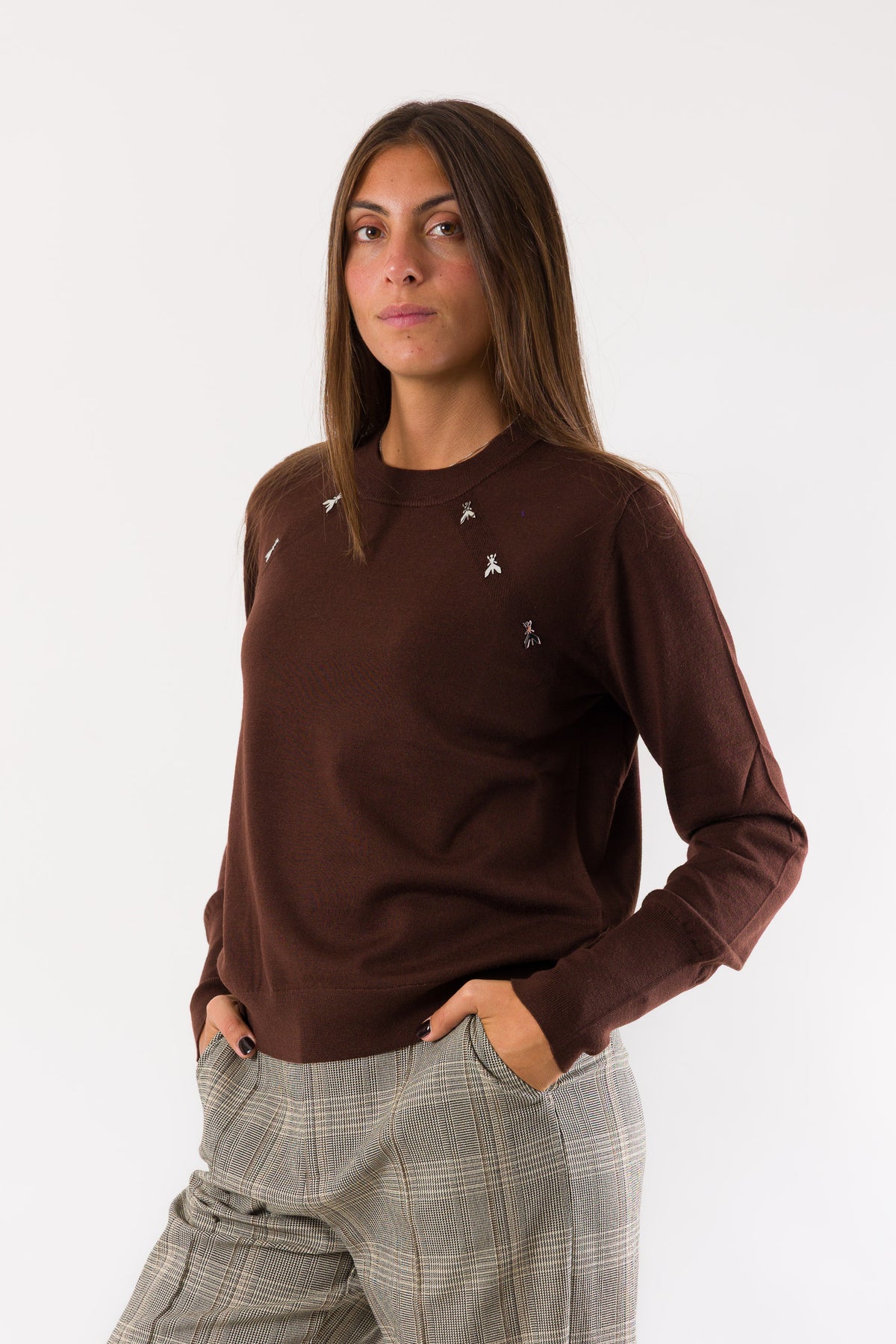 Maglia lana dettagli decorativi 8K0430