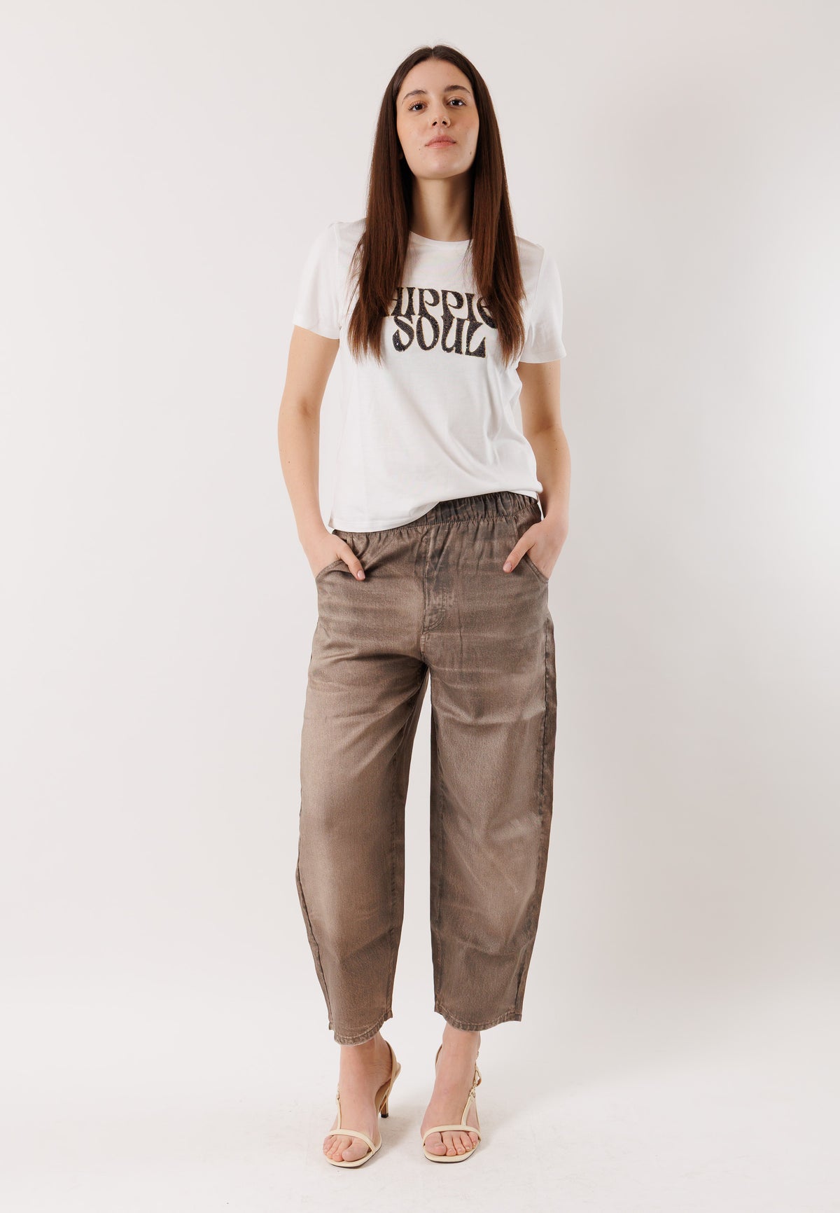 Pantaloni morbidi in tencel D42536