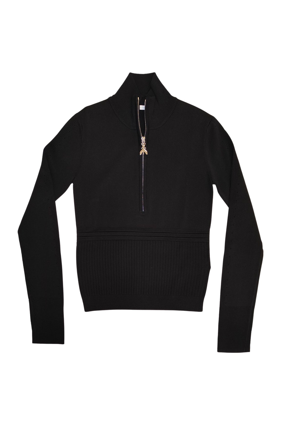 Pullover in maglia leggera con collo alto e zip frontale 8K0323
