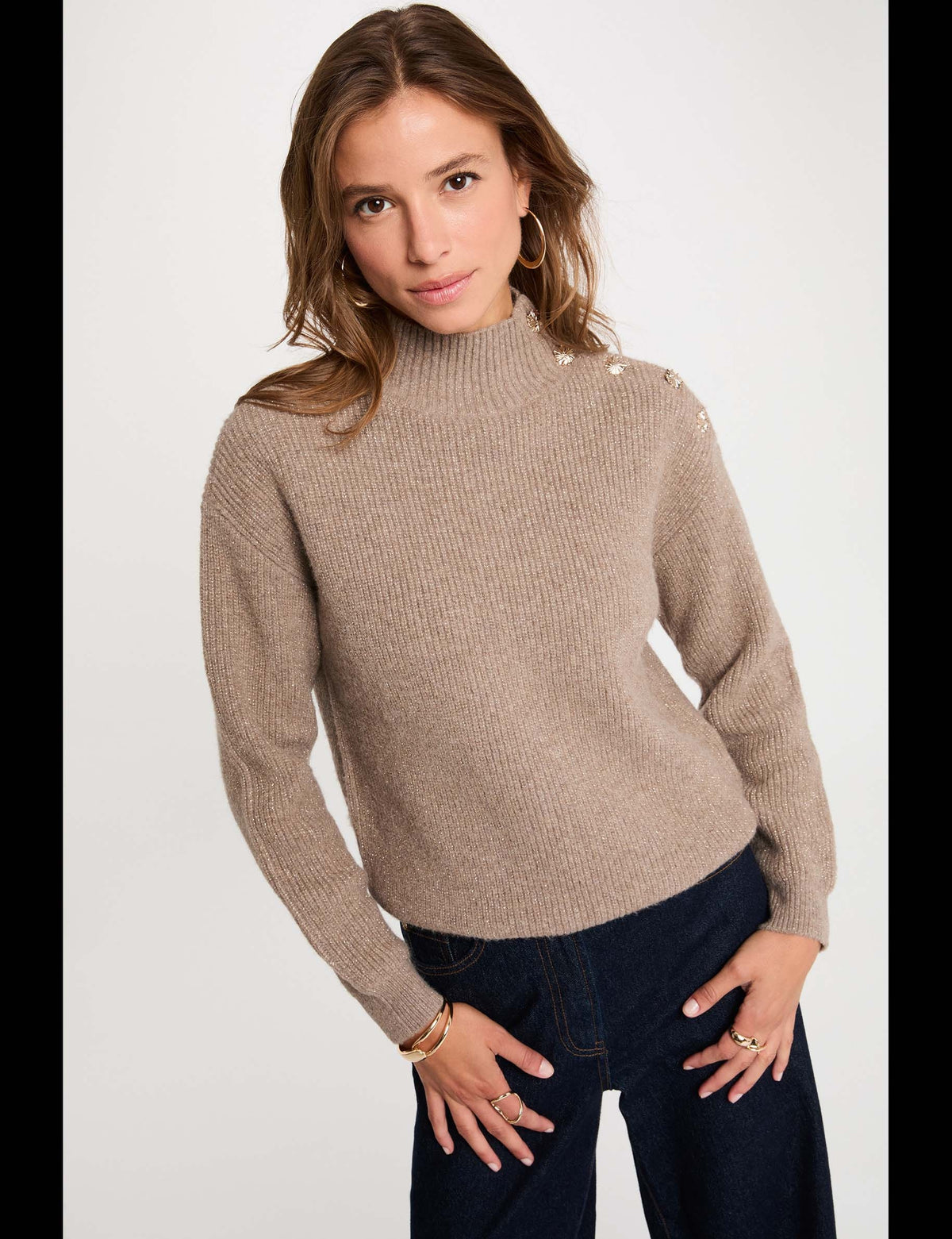 Morgan MSTORE maglia collo alto bottoni