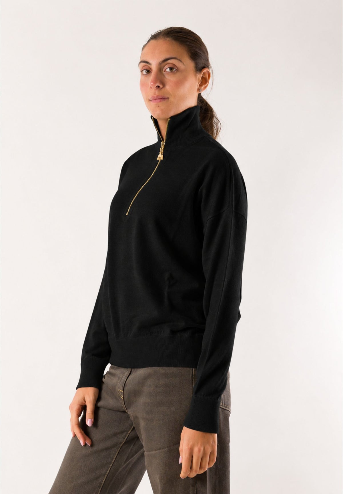 Patrizia Pepe 2K0170 maglia zip collo alto