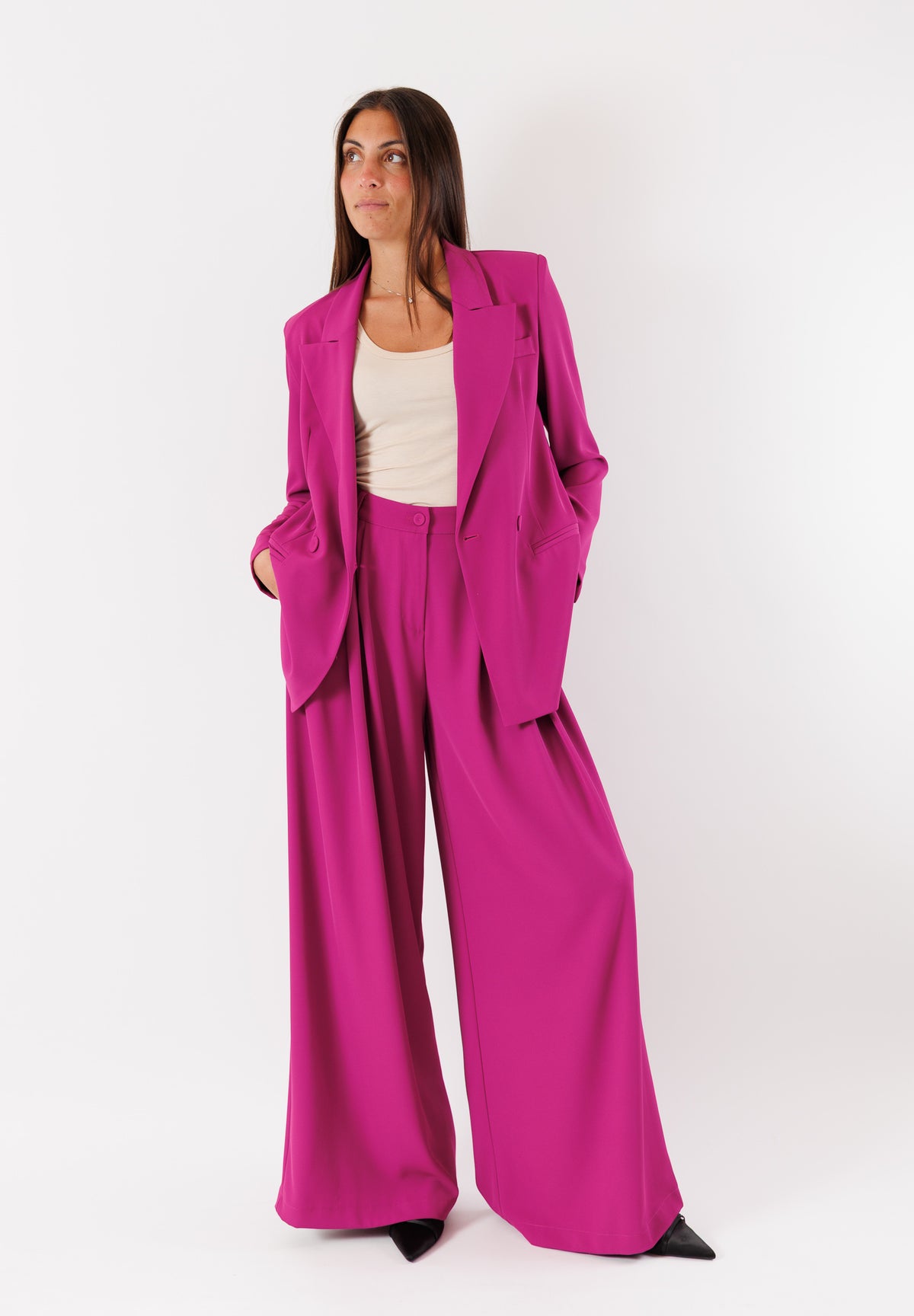 Pantaloni palazzo con pinces ADF424