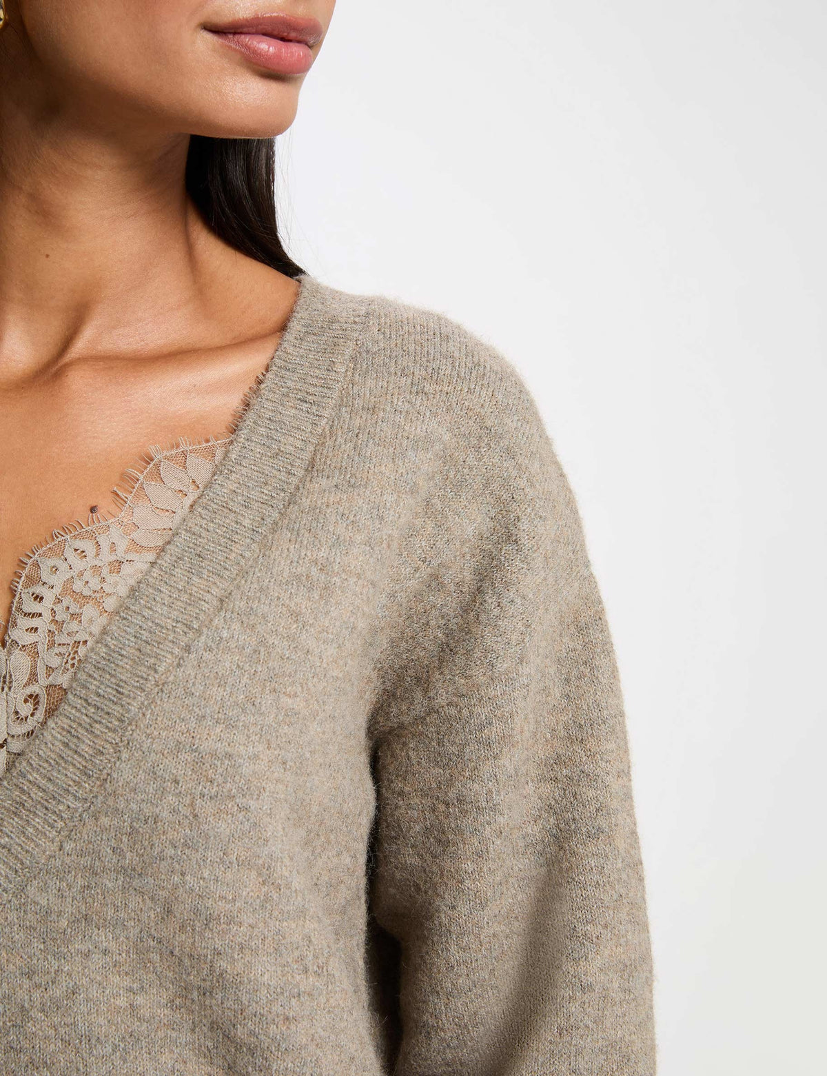 Morgan MALICE maglia pizzo effetto layering