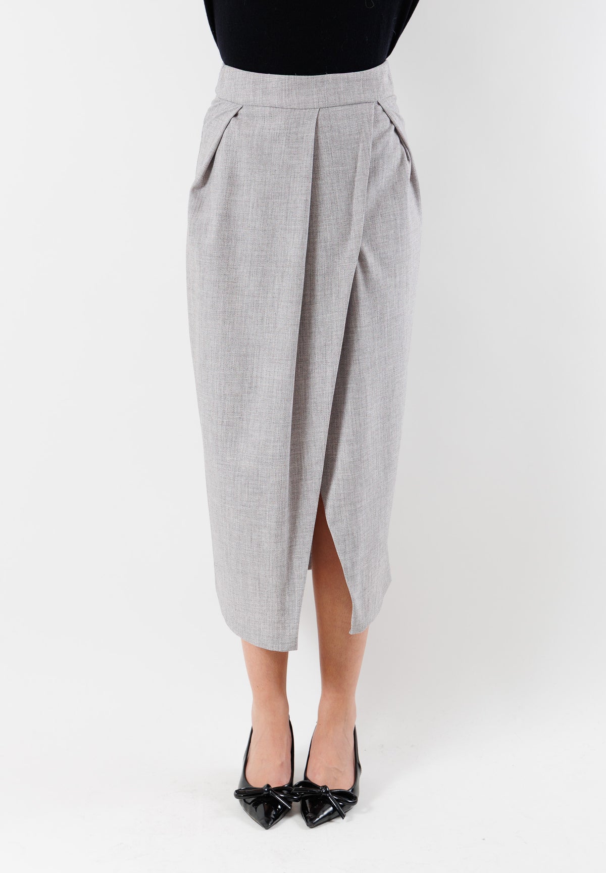 BY09194MEDIUM GRAY - Skirt - B,YU
