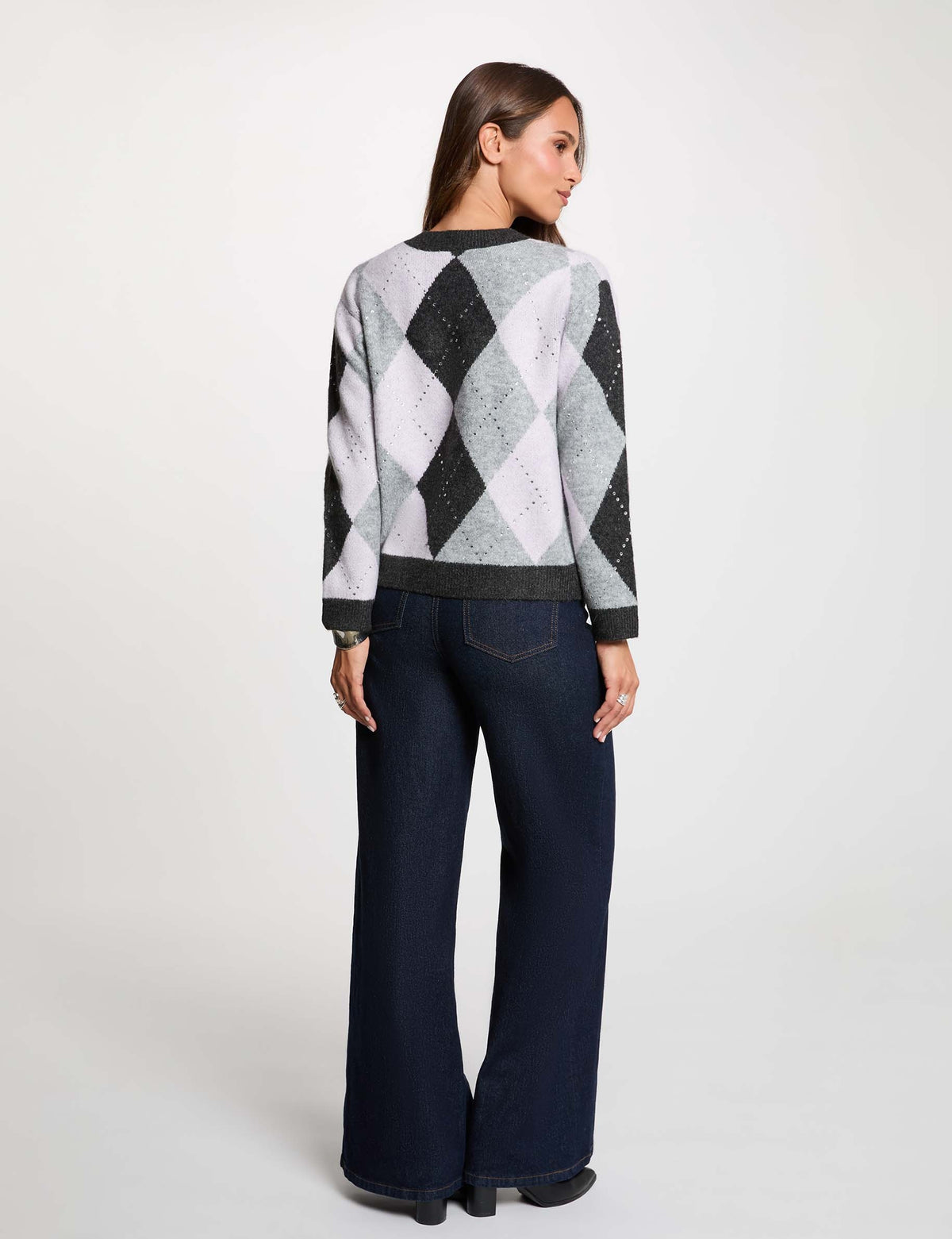 Morgan MDIAMO cardigan rombi con strass