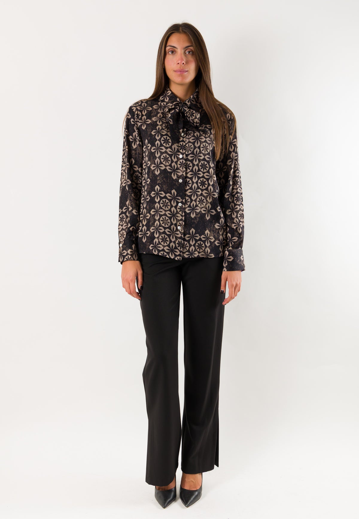 Mesange AI26798 camicia fantasia foulard