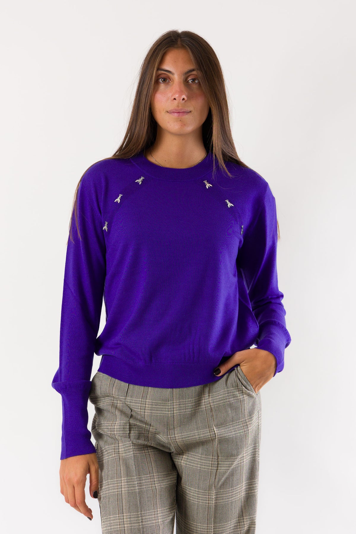Maglia lana dettagli decorativi 8K0430