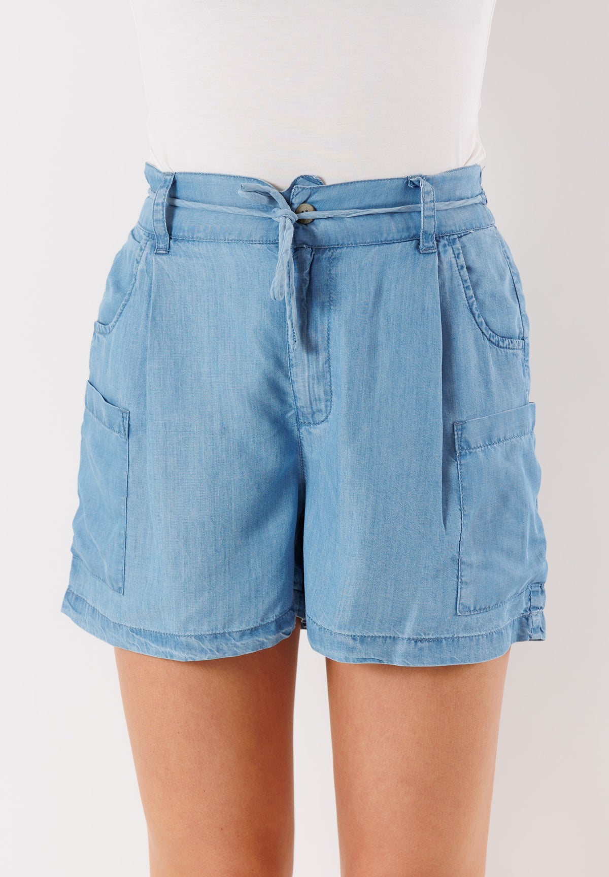 Shorts in Tencel con Cintura Z621DE