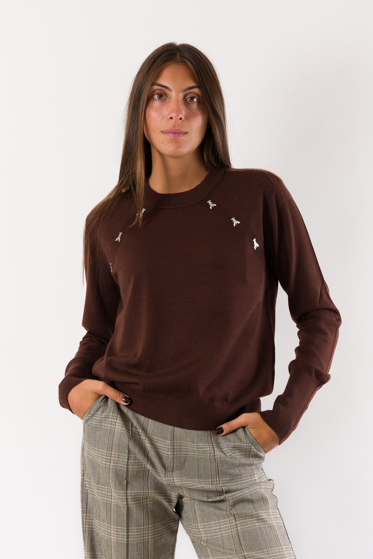 Maglia lana dettagli decorativi 8K0430