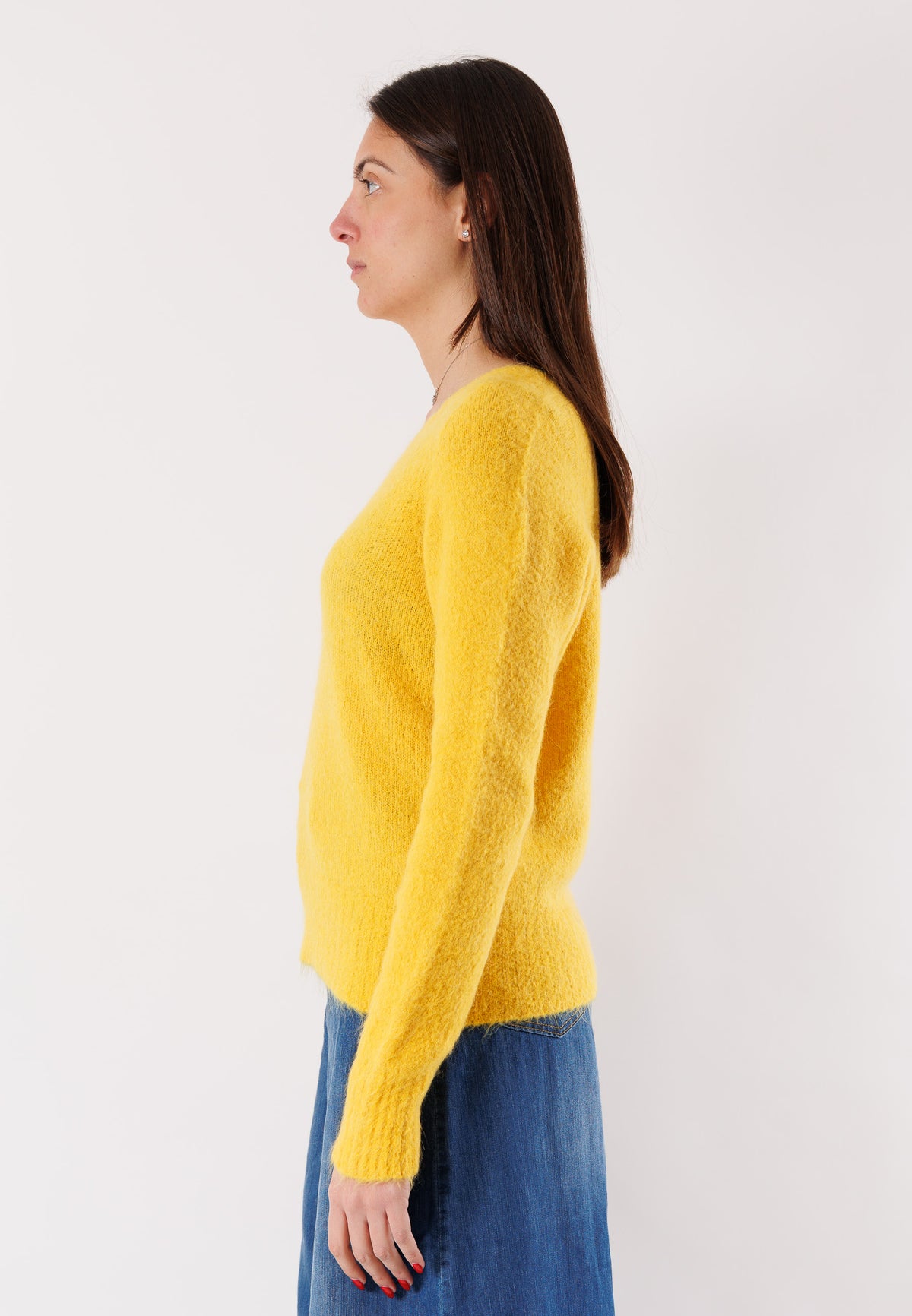 Maglia maniche lunghe filato boucl� misto mohair FA119C