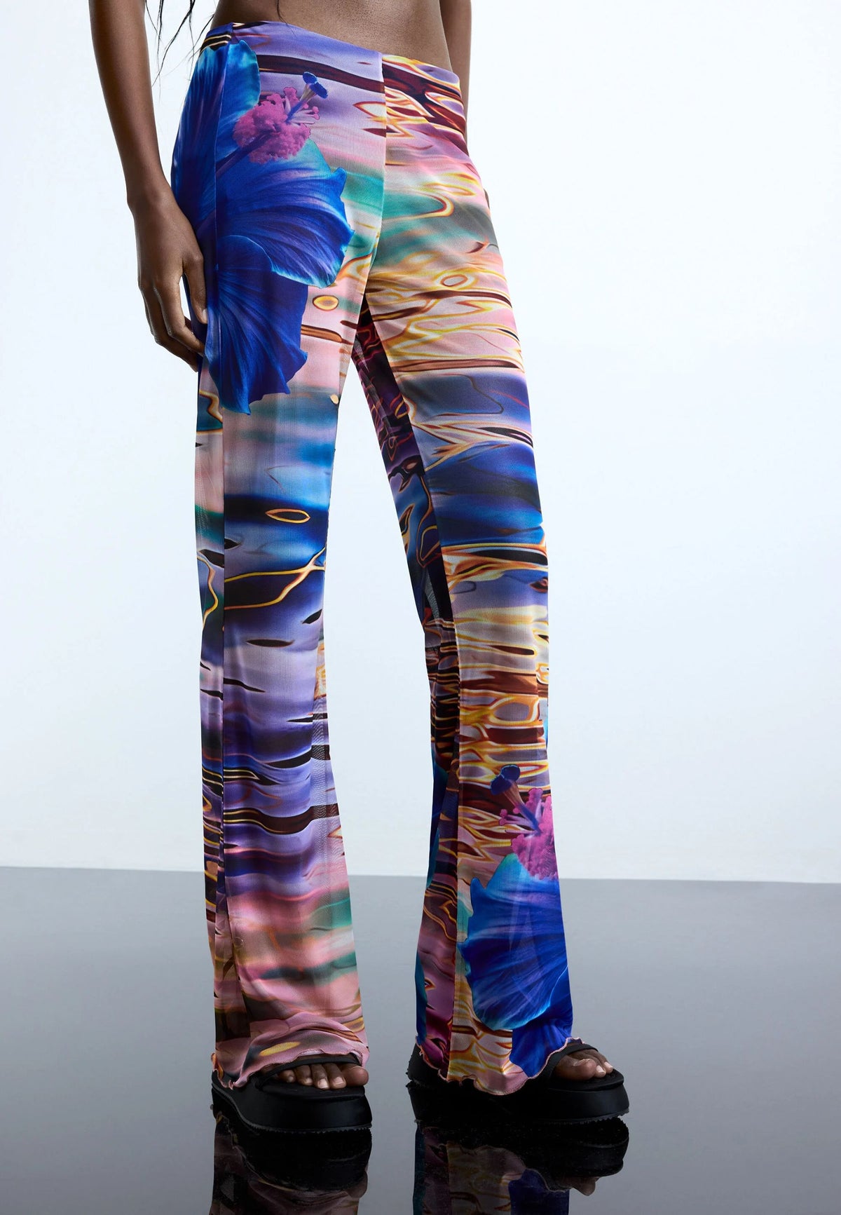 Pantalone fluido acquamarina 26SWPK08