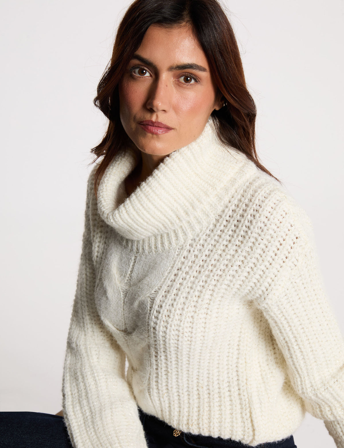 Morgan MGISELE maglia trecce collo alto
