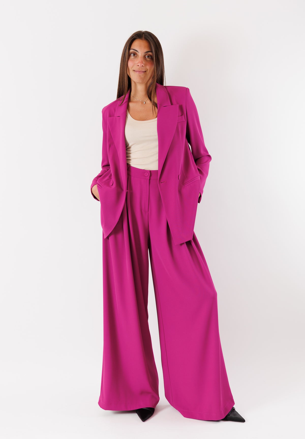 Pantaloni palazzo con pinces ADF424